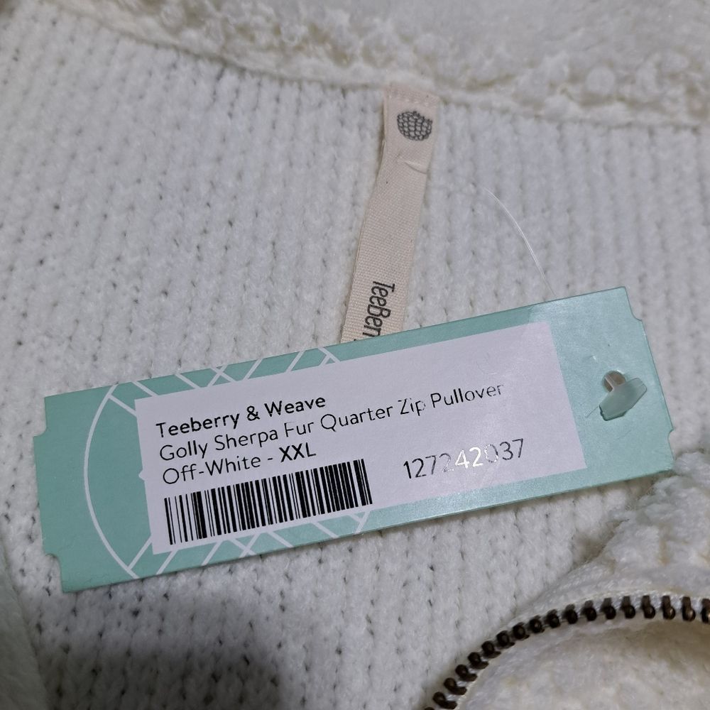 Other Teeberry & Weave Golly Sherpa Fur Quarter Zip Pullover Off W Size 3XL / US 20-22 - 5 Thumbnail
