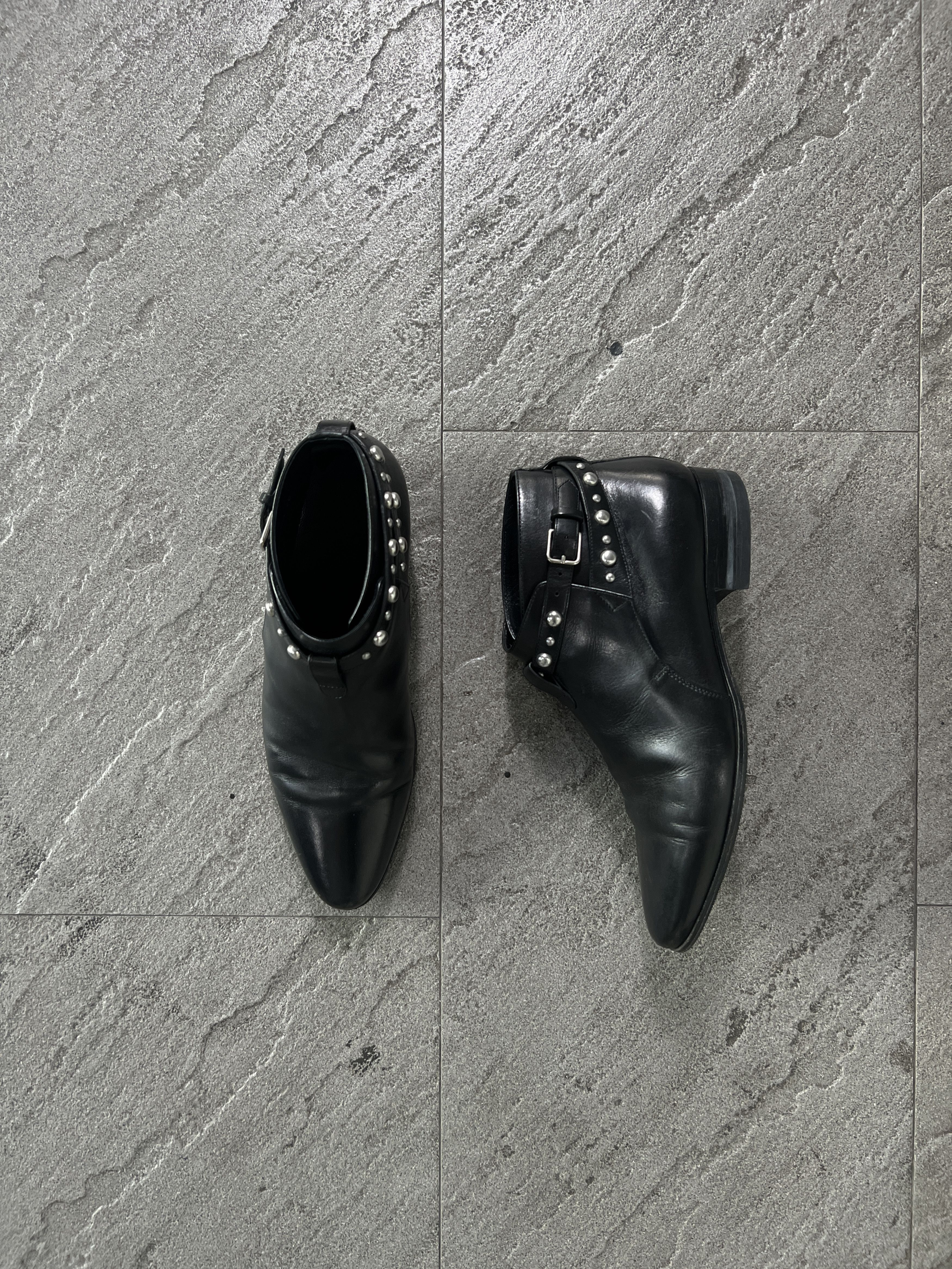 Saint Laurent Paris Saint Laurent Paris Stud Harness Ankle Boots Black EU40 Size US 7 / EU 40 - 1 Thumbnail