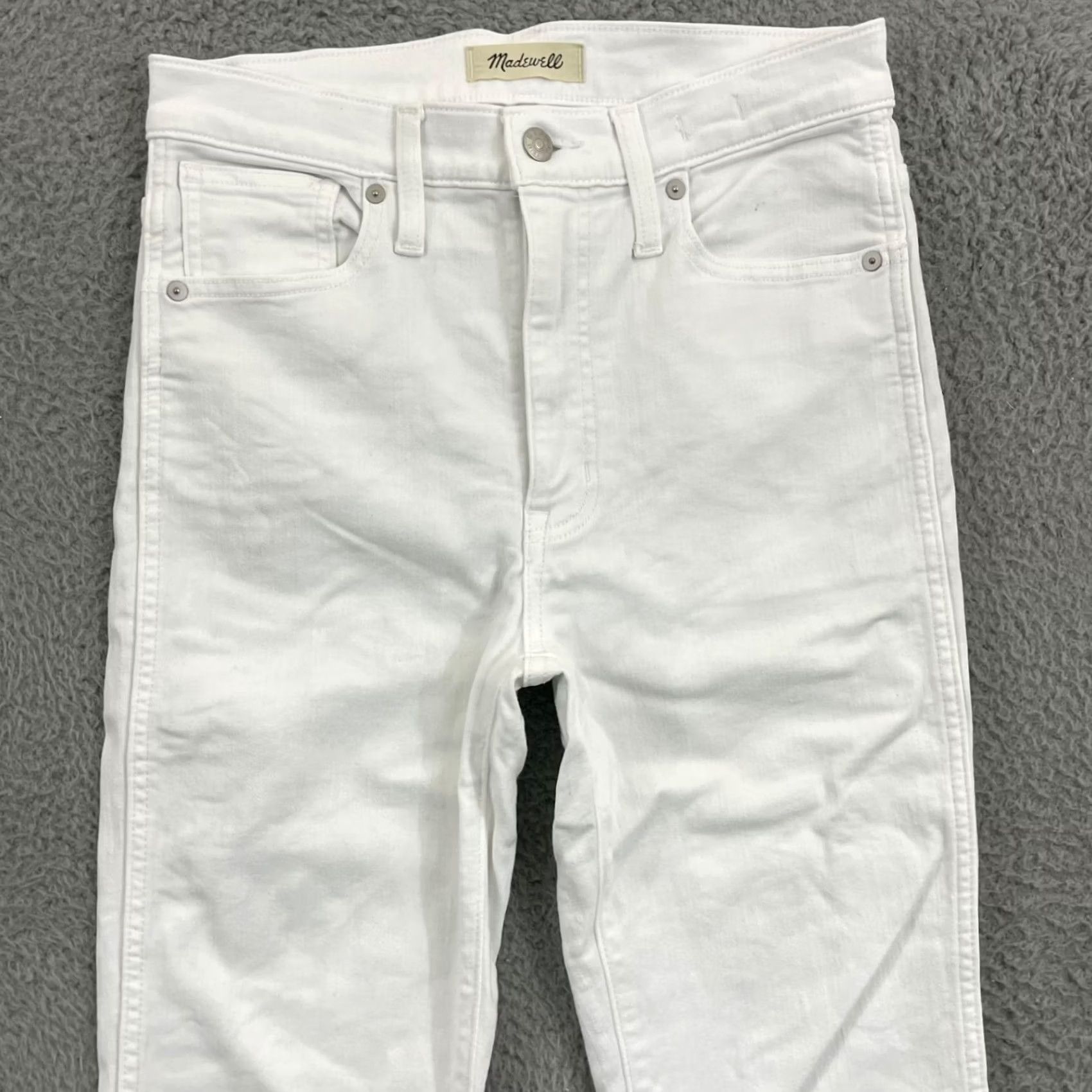 Madewell Madewell Jeans White High Waisted Stretch 5-Pocket Denim City Preppy 28x26 Womens Regular Womens Jeans Size 27" / US 4 / IT 40 - 3 Thumbnail