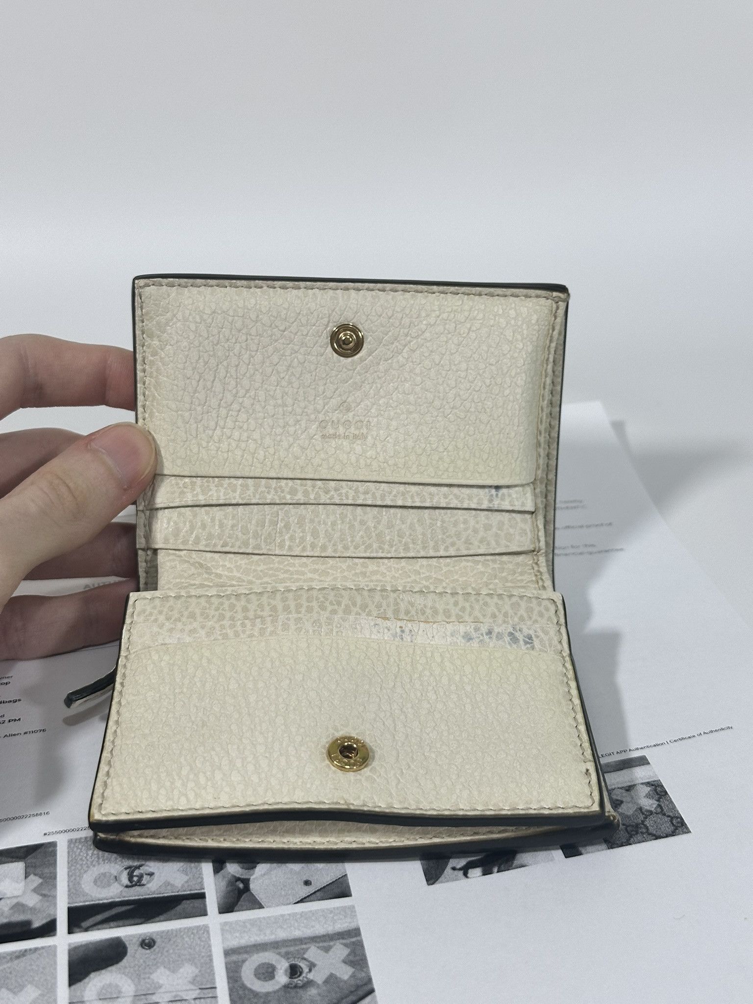 Gucci Gucci Wallet Marmont Supreme GG Monogram Ivory Leather Size ONE SIZE - 16 Thumbnail