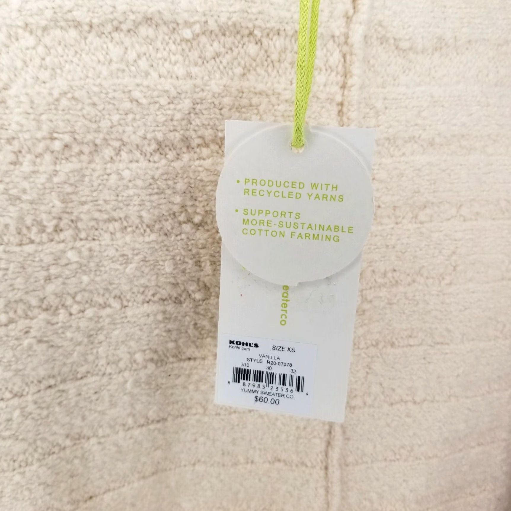 CO NEW Yummy Sweater Co. Ivory Pullover Sweater with Arm Holes Womens XS Size XS / US 0-2 / IT 36-38 - 3 Thumbnail