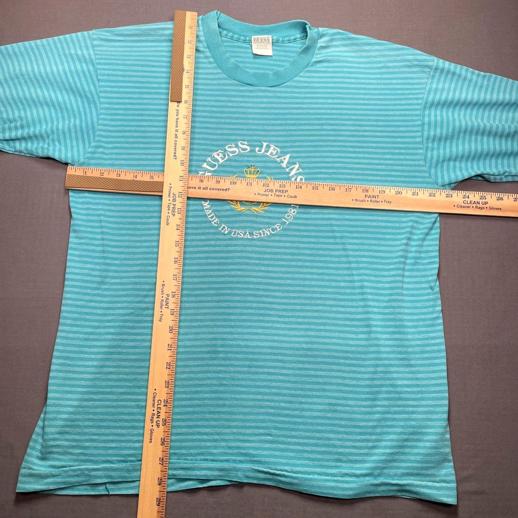 Guess VINTAGE Guess Jeans Shirt Mens Large Blue Striped Embroidered Crest ASAP ROCKY Size US L / EU 52-54 / 3 - 5 Thumbnail