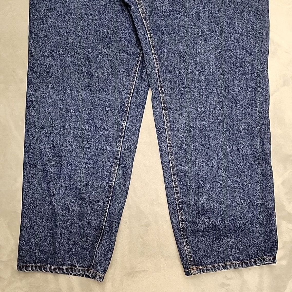 Denime FULL BLUE Jeans Mens 46x30 Blue Denim 100% Cotton Work Comfort Straight 5-Pocket Baggy American Western Belt Loops Size US 30 / EU 46 - 2 Thumbnail