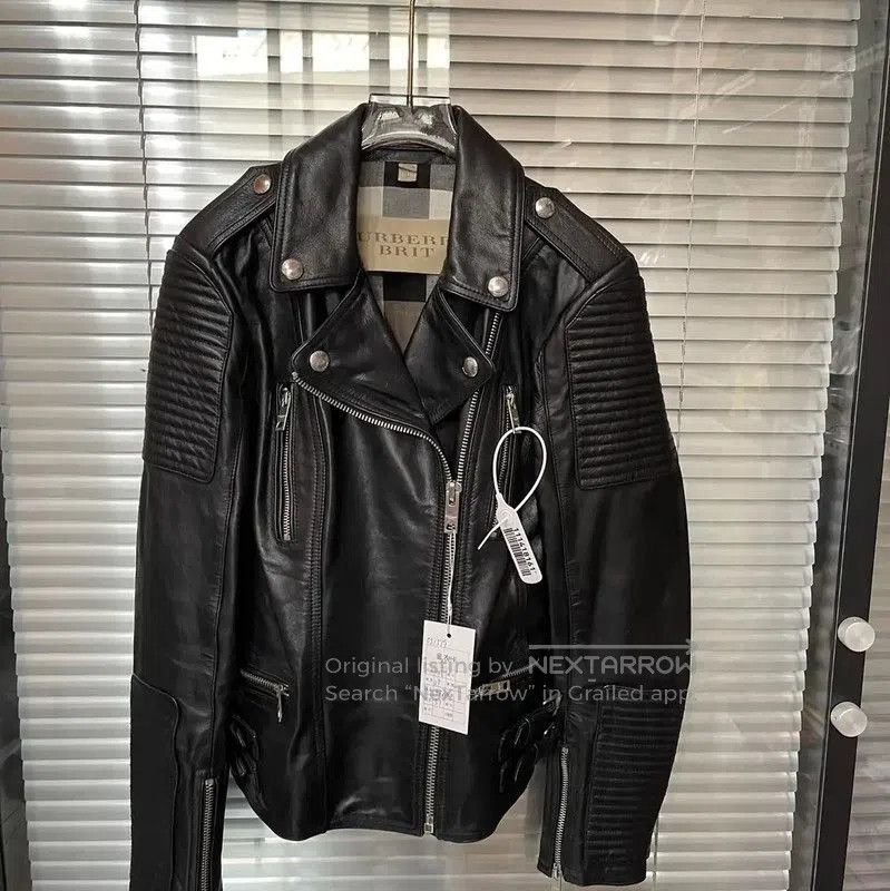 Burberry Women's Winter Black Leather Jacket.