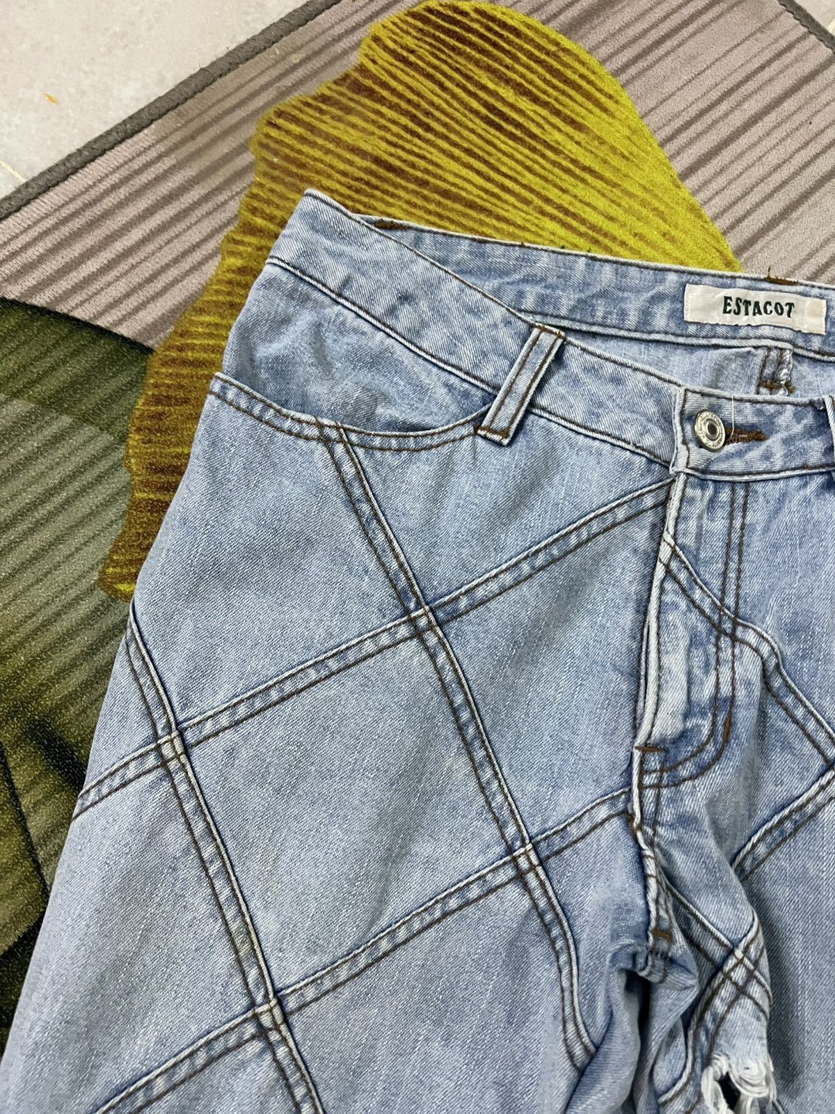 Japanese Brand 💥Flare💥Estacot Faded Distress Jean Like Tornado Mart Size US 28 / EU 44 - 13 Thumbnail