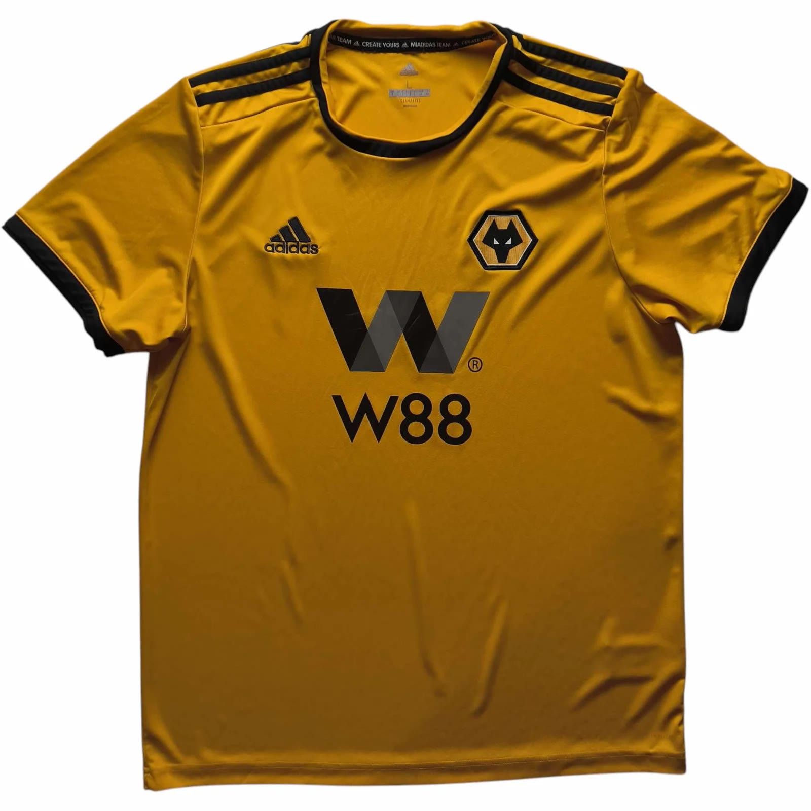 Adidas Wolverhampton Wanderers 2018-19 home football jersey size L Size US L / EU 52-54 / 3 - 1 Thumbnail
