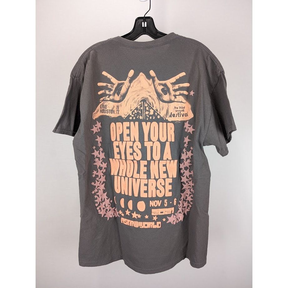 Travis Scott o1rshd1 Astrofest Open Your Eyes Tee Shirt in Grey Size US L / EU 52-54 / 3 - 13 Thumbnail