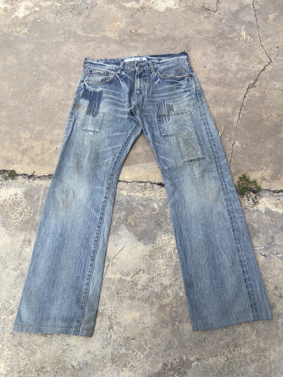 Edwin Edwin XV Repaired Distressed Denim Jeans Size US 31 - 1 Thumbnail