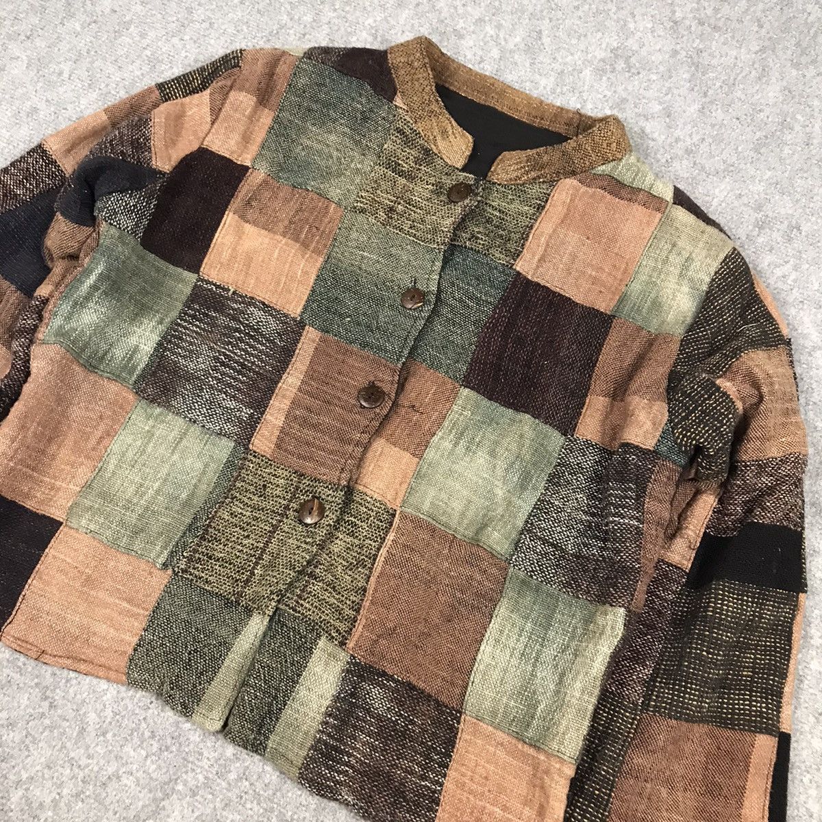 Japanese Brand BORO PATCHWORK JAPAN STYLE BUTTON WOMNA JACKET Size S / US 4 / IT 40 - 3 Thumbnail