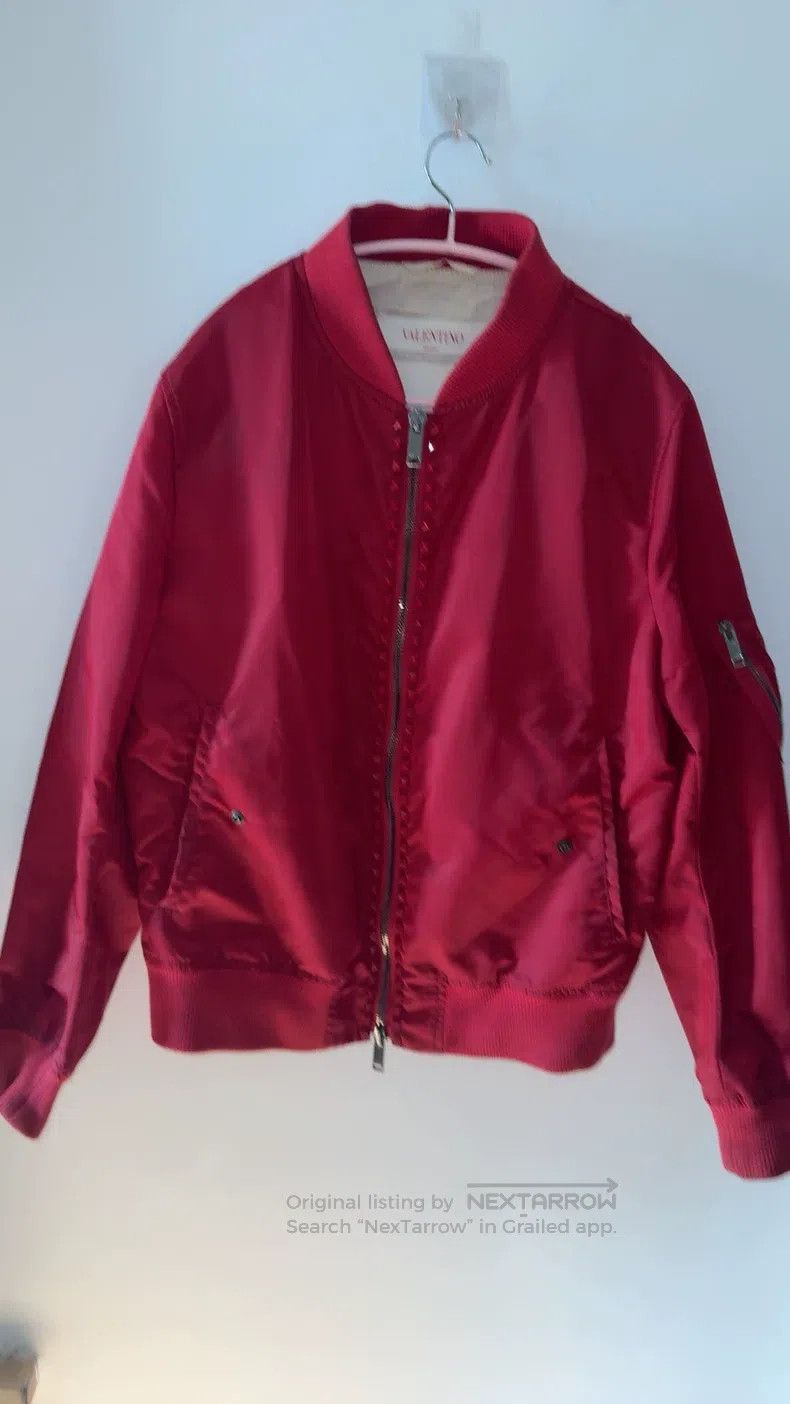 Valentino Valentino Red willow studded jacket Size L / US 10 / IT 46 - 1 Thumbnail