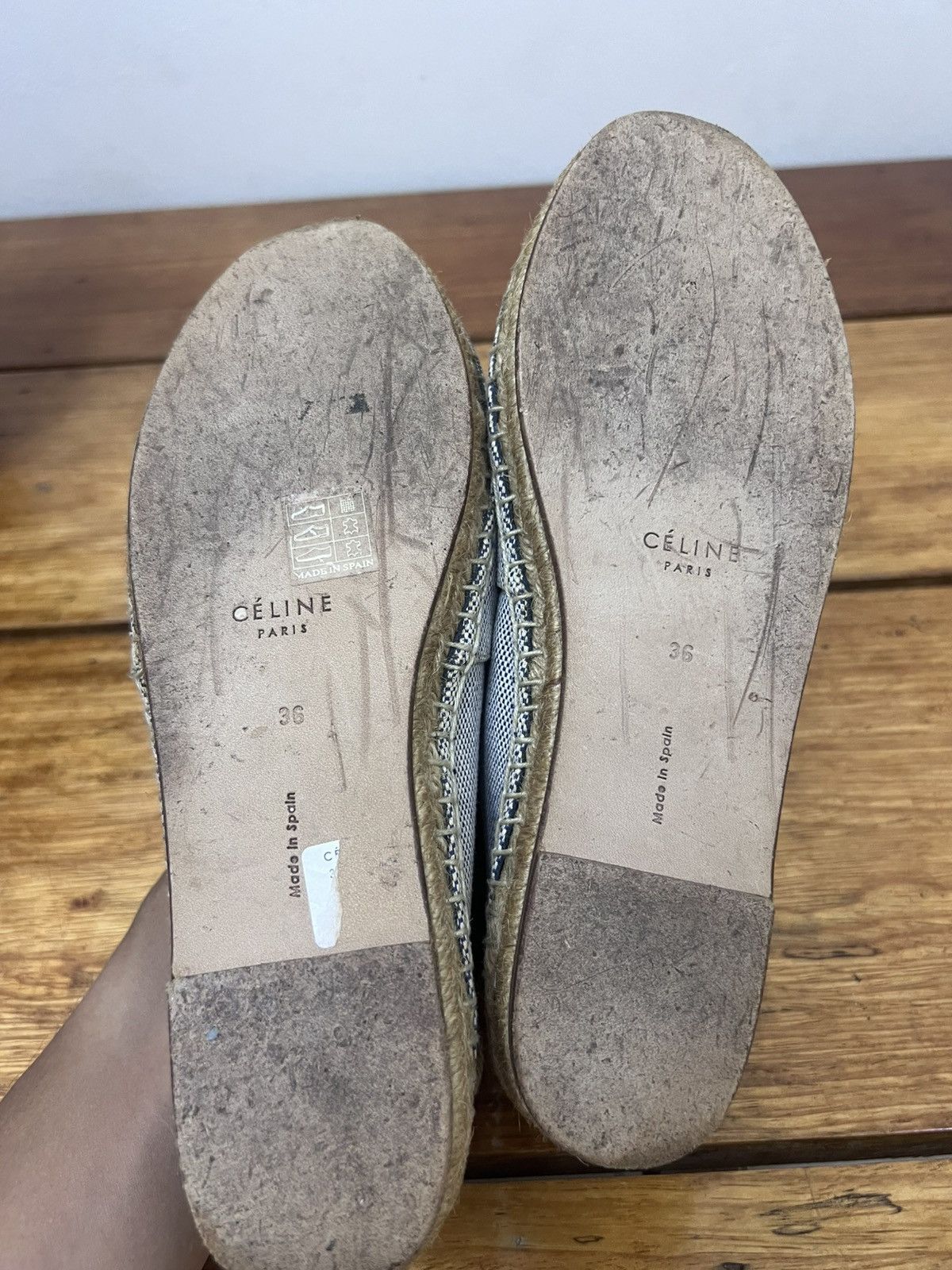 Celine Authentic Celine Canvas Ankle Strap Slip On Shoes Size US 5.5 / IT 35.5 - 6 Thumbnail