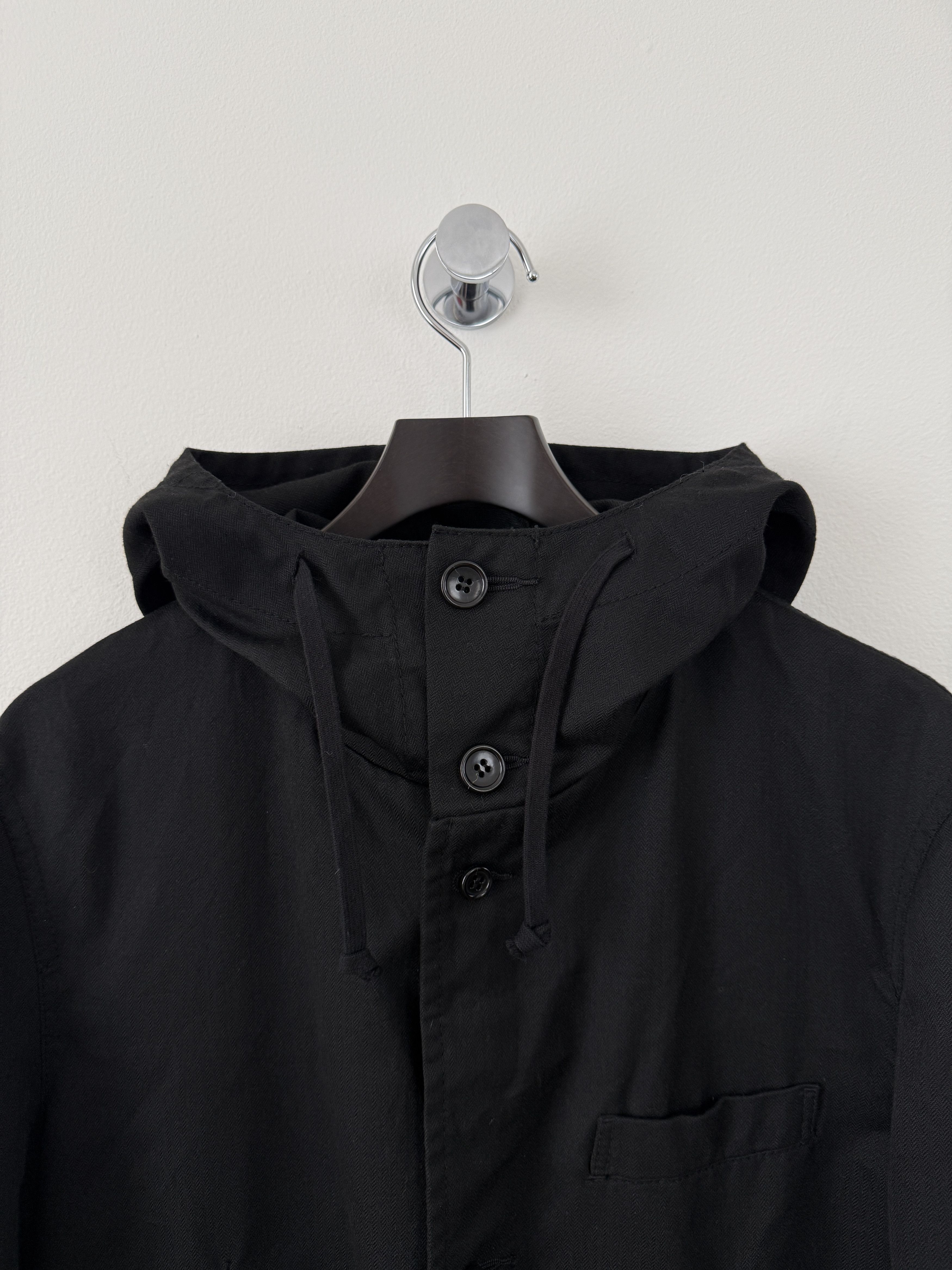 Comme des Garcons Black Hooded Button Up Jacket Size US M / EU 48-50 / 2 - 12 Thumbnail