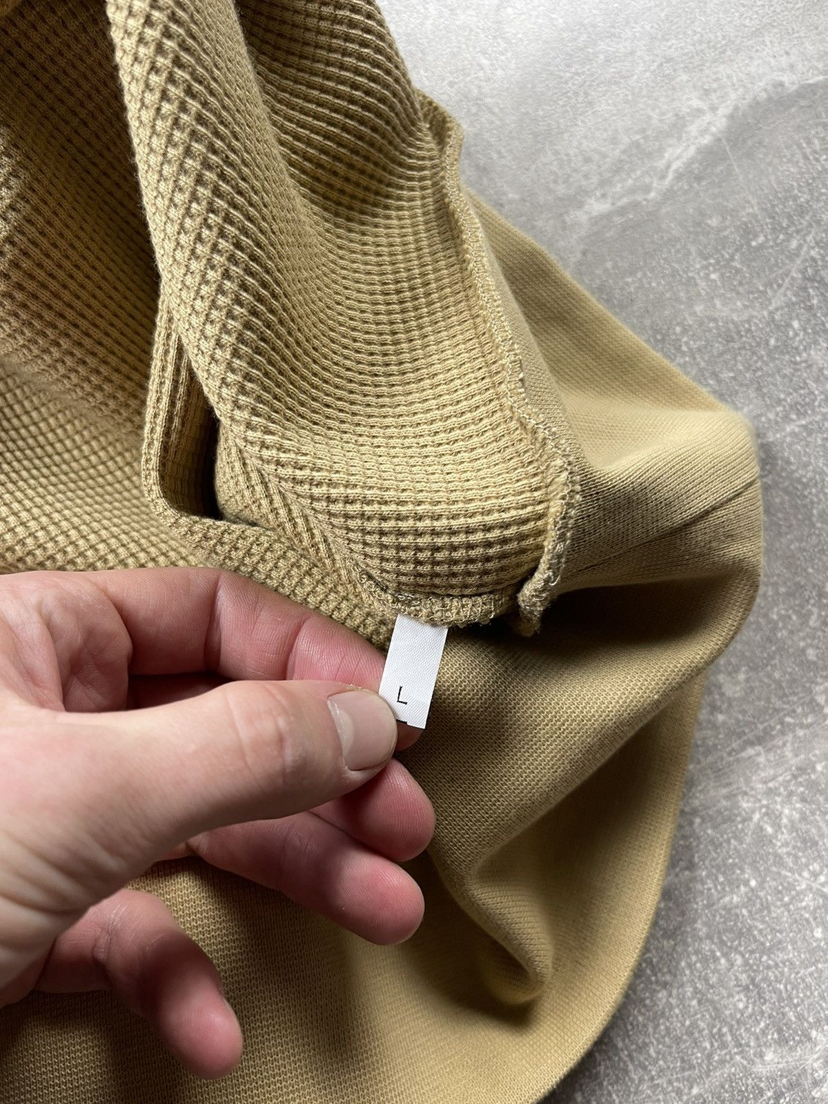 Universal Works Universal Works Waffle Crewneck Sweatshirt Sand Beige Size US L / EU 52-54 / 3 - 11 Thumbnail