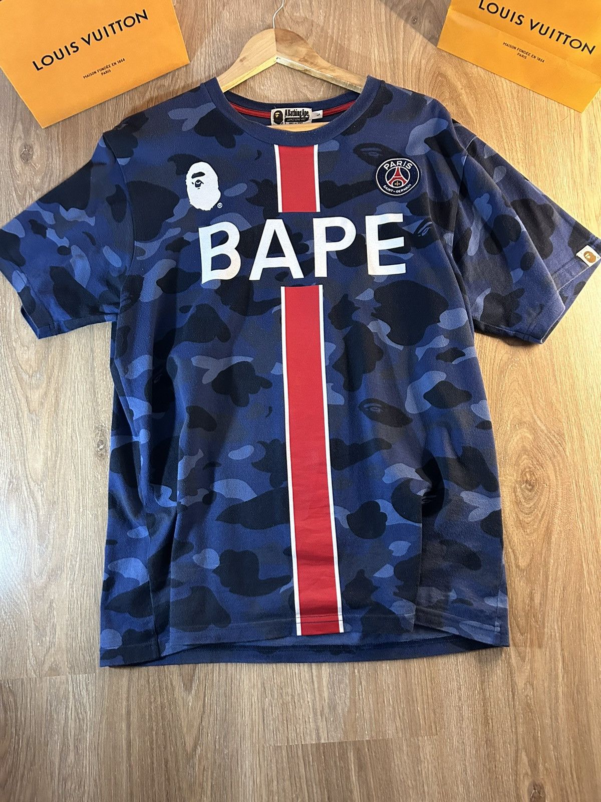 Bape Bape x PSG Color Camo Tee | Grailed