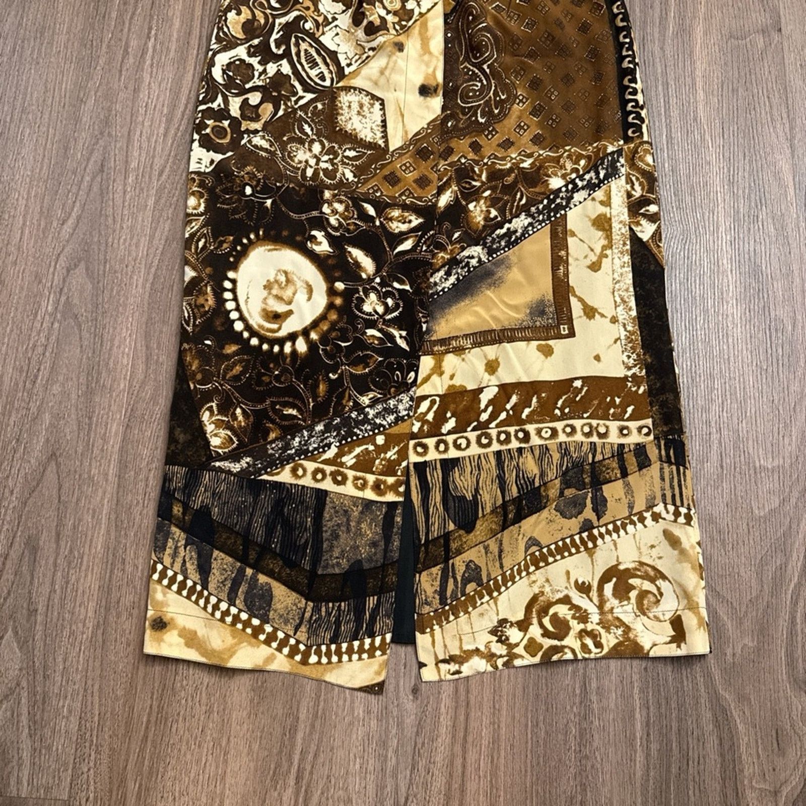 Max Mara Max mara Elegant Patchwork brown, and tan button front skirt Size 30" / US 8 / IT 44 - 3 Thumbnail