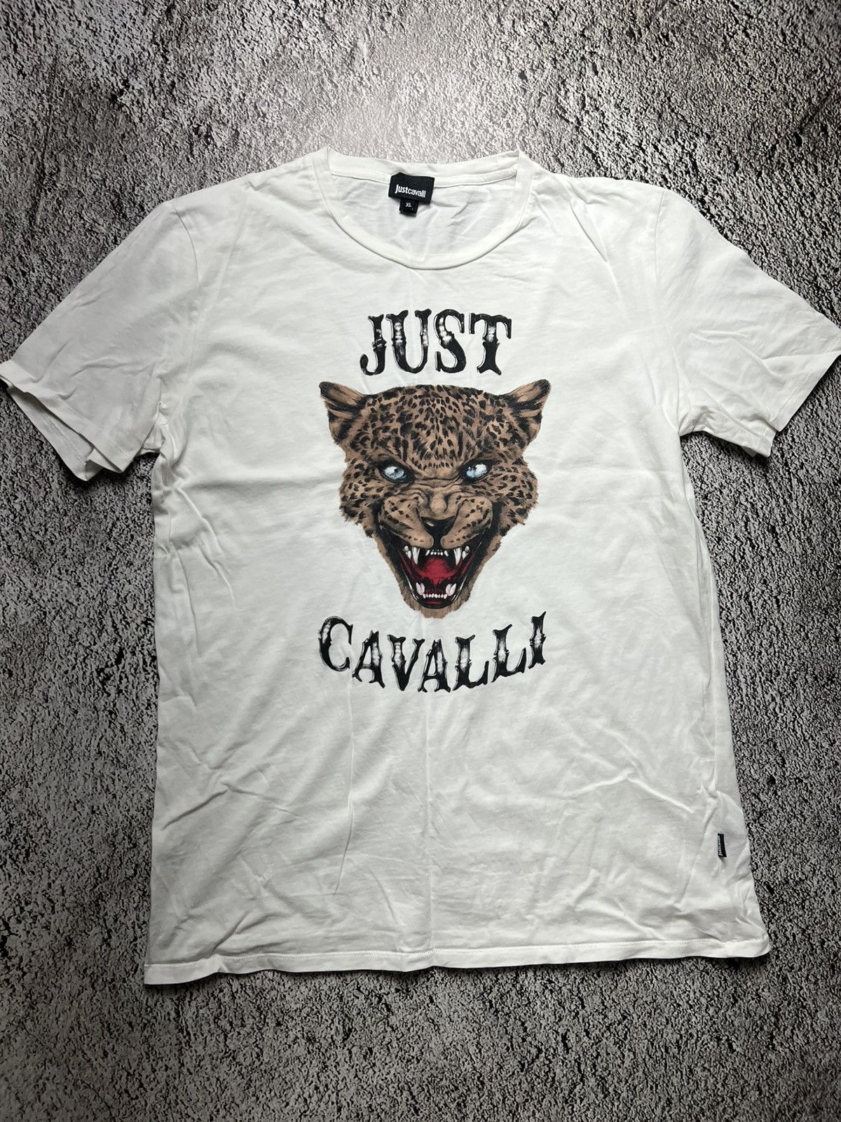 Just Cavalli Just Cavalli leopard tiger big logo tee vintage Size US XL / EU 56 / 4 - 1 Thumbnail