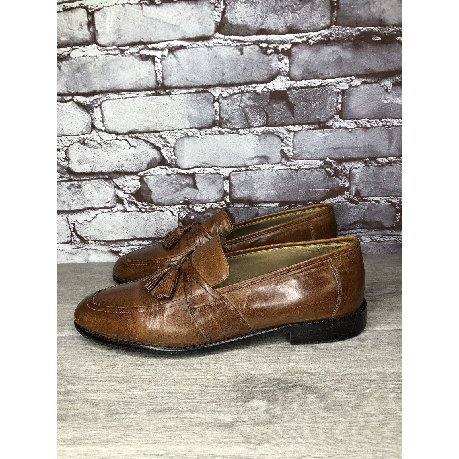 Johnston & Murphy Johnston & Murphy Brown Leather Tassel Loafers Dress Shoes M Size US 11 / EU 44 - 2 Thumbnail