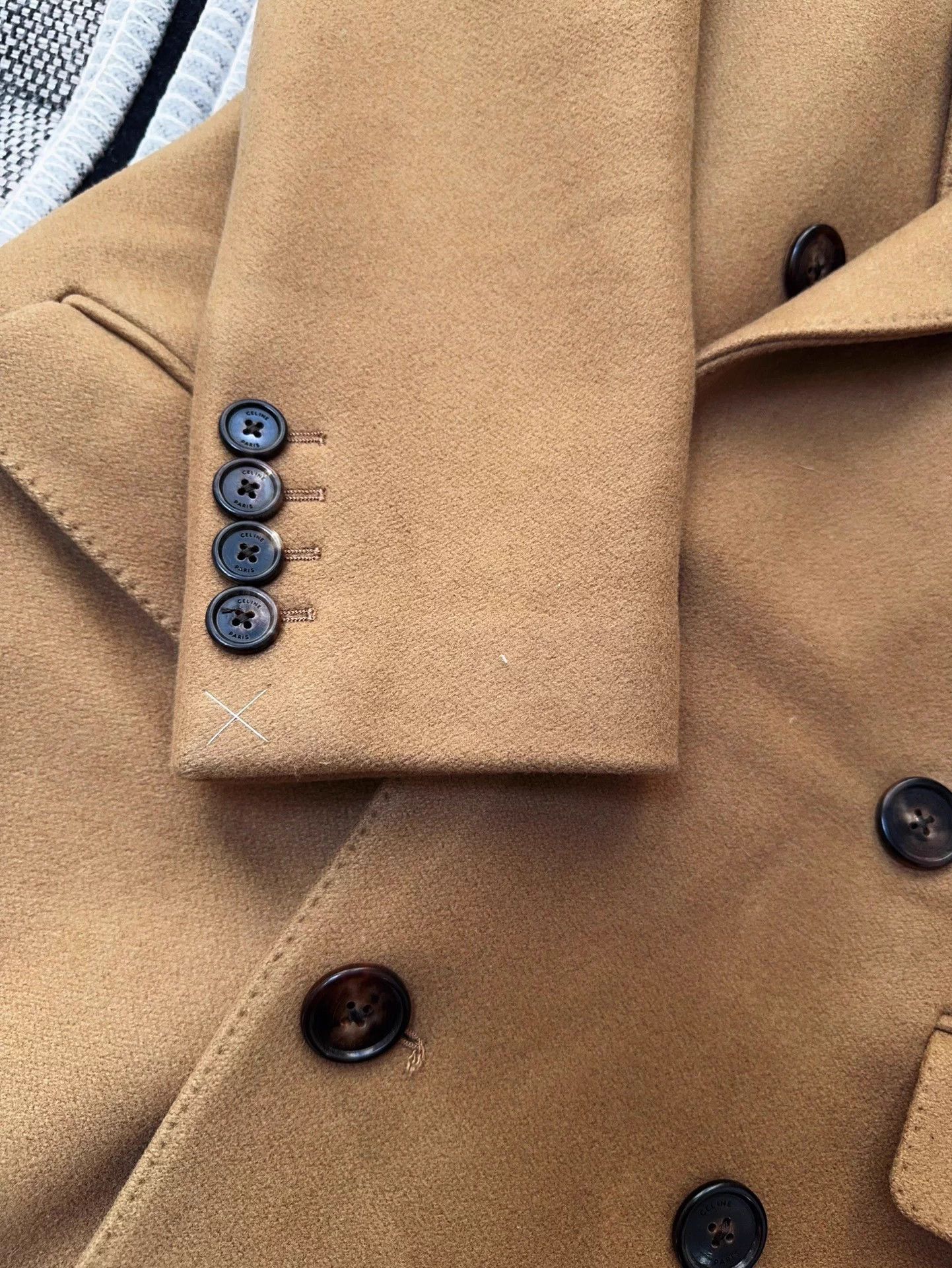Celine Celine Khaki Double Breasted Wool Coat 36 Size XS / US 0-2 / IT 36-38 - 6 Thumbnail