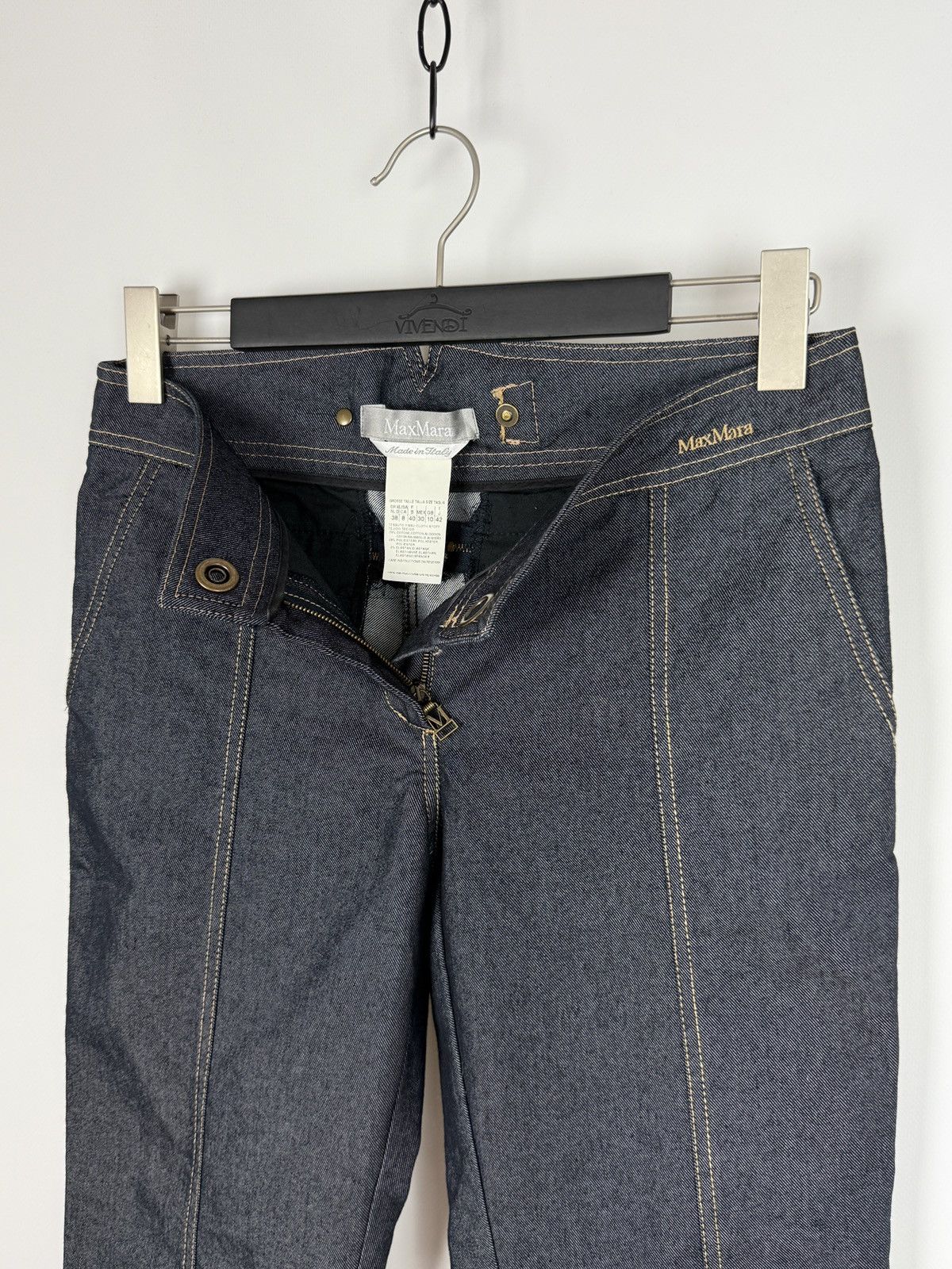 Max Mara Y2K Vintage Max Mara Fishtail Buckleback Denim Jeans Pants 8 Size 30" / US 8 / IT 44 - 3 Thumbnail