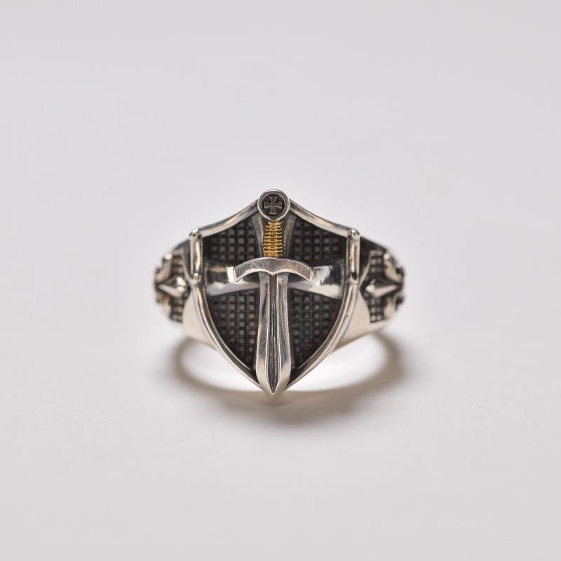 Jewelry Vintage Sword and Shield Open Ring Size ONE SIZE - 1 Thumbnail