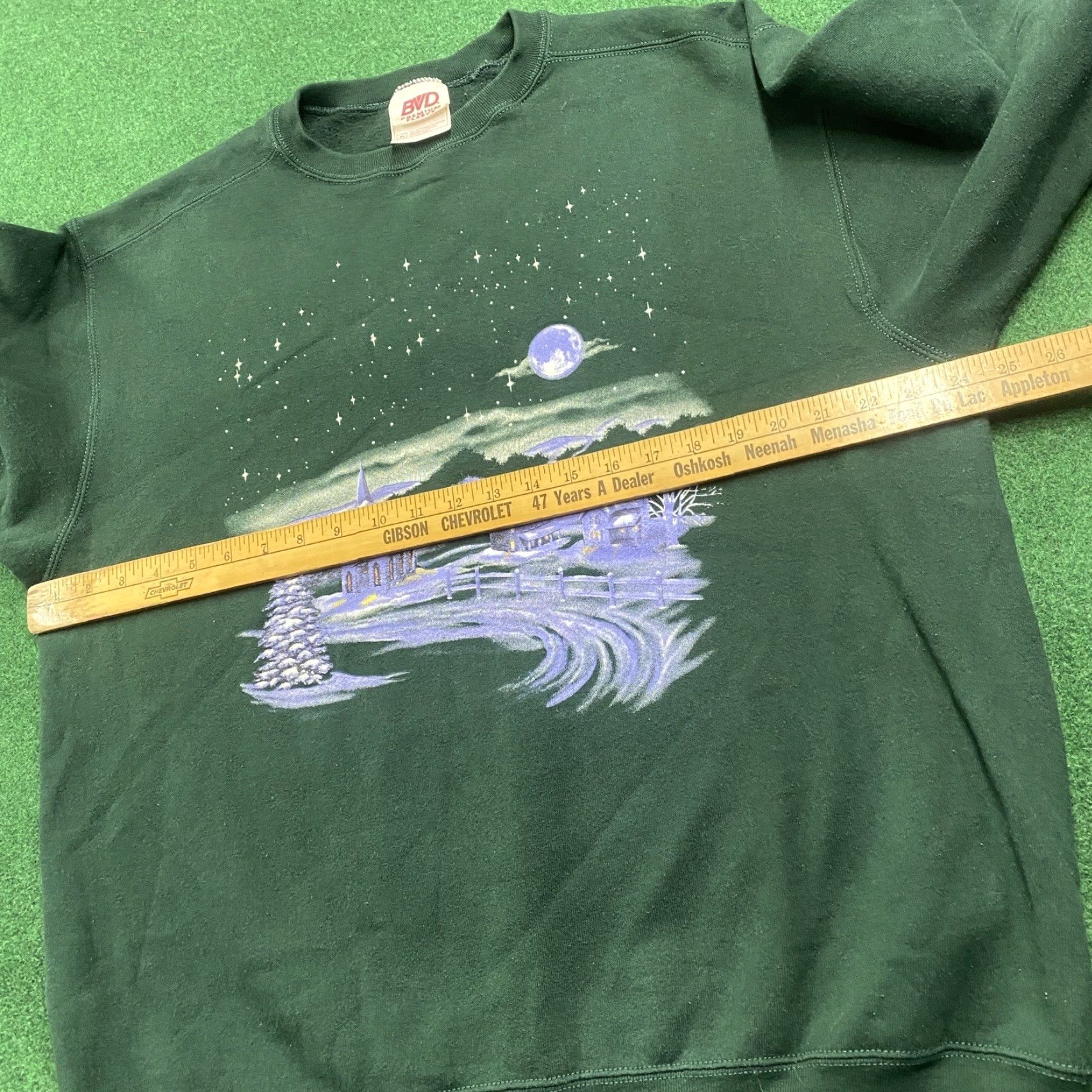 Vintage VINTAGE Green Men's XL Winter Sweater Sweatshirt 90S Nature Logo USA Pullover Crew Neck Cotton Size US XL / EU 56 / 4 - 5 Thumbnail