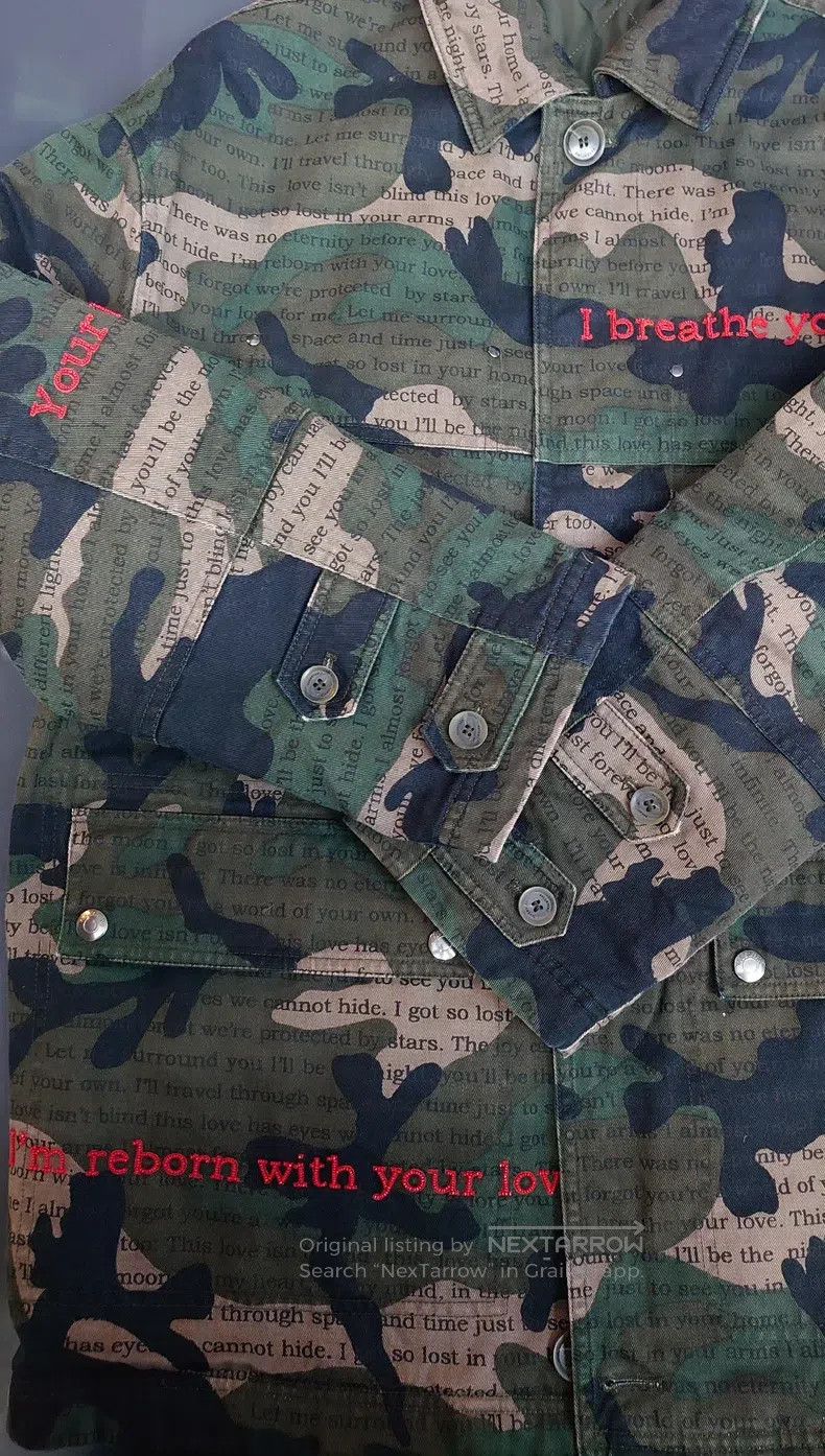 Valentino Valentino Army green camouflage red letter beaded embroide Size US S / EU 44-46 / 1 - 5 Thumbnail