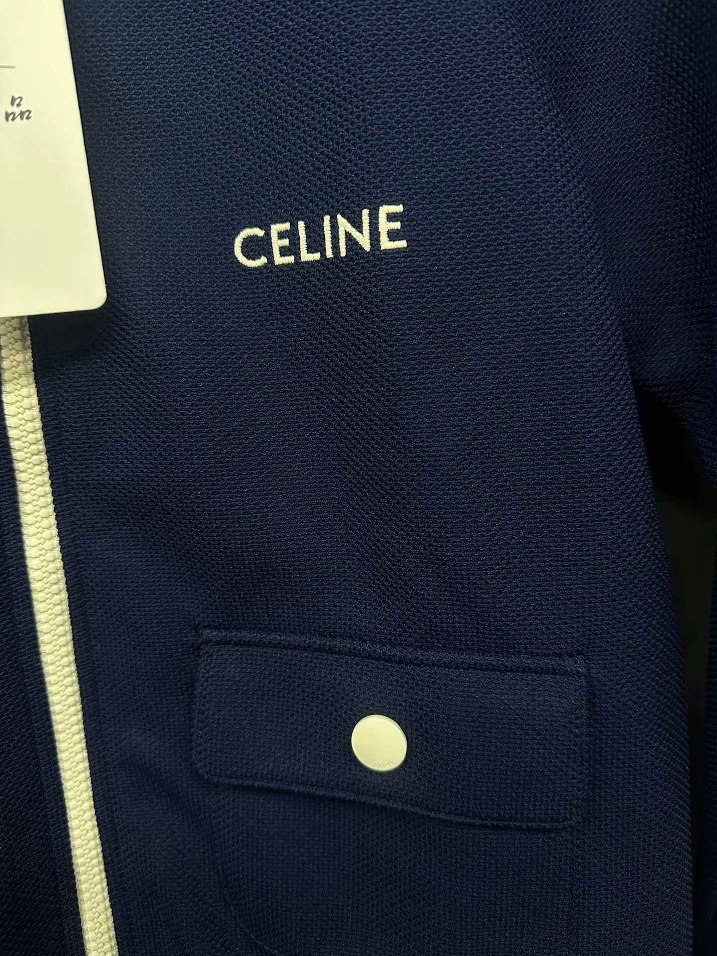 Celine Celine Embroidered Color-Blocked Striped Long-Sleeve Jacket Size XS / US 0-2 / IT 36-38 - 2 Thumbnail