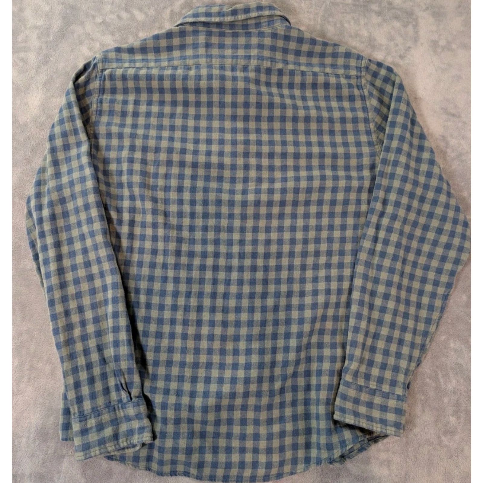 J Brand Normal Brand Button-Up Shirt Men's Medium Blue Plaid Solid-Color Pocket Long Sleeve Flannel Shirt Size US M / EU 48-50 / 2 - 6 Thumbnail
