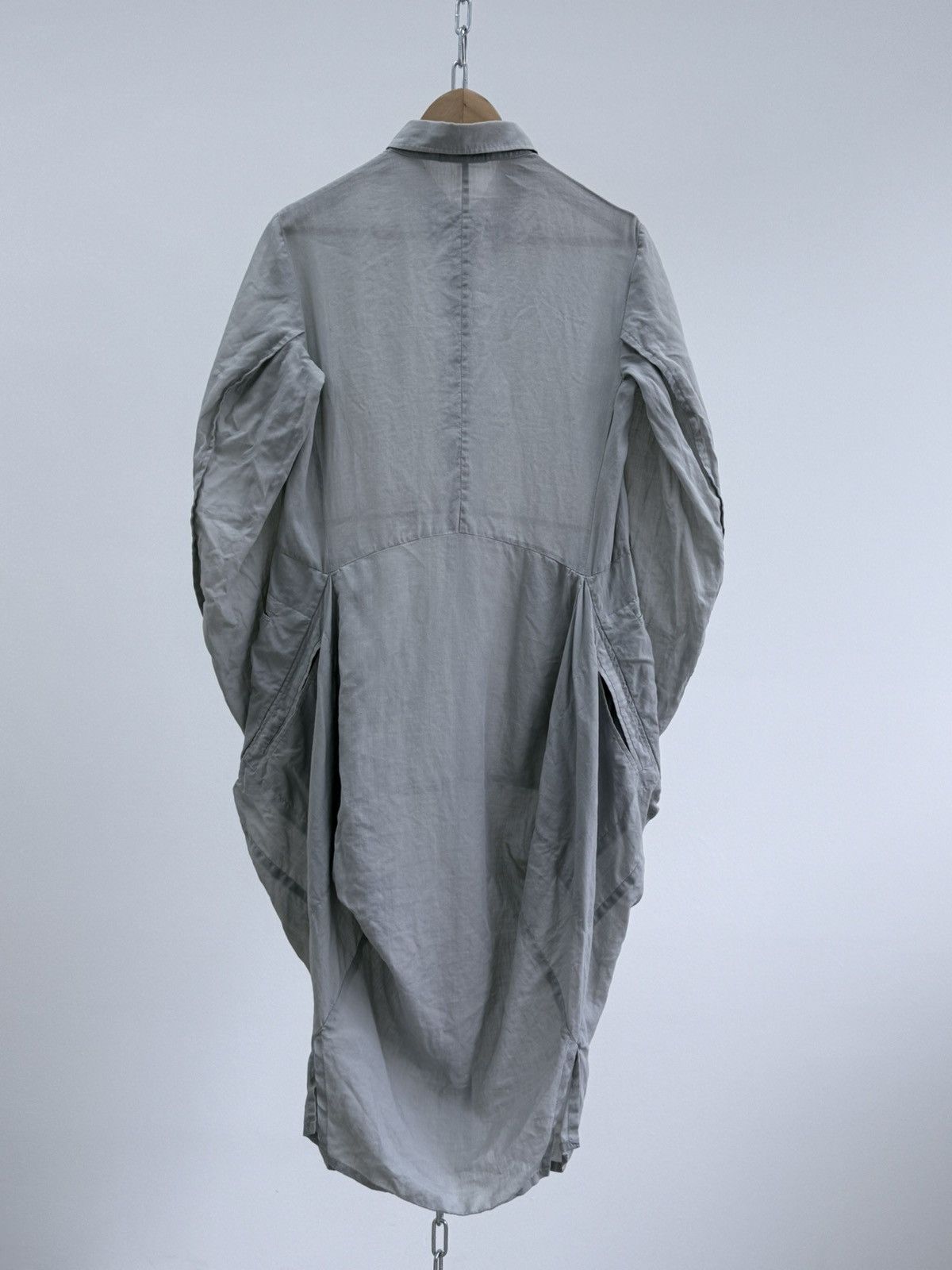 Marithe + Francois Girbaud Marithe + Francois Girbaud Gray Ramie Shirt Dress Size M / US 6-8 / IT 42-44 - 4 Thumbnail
