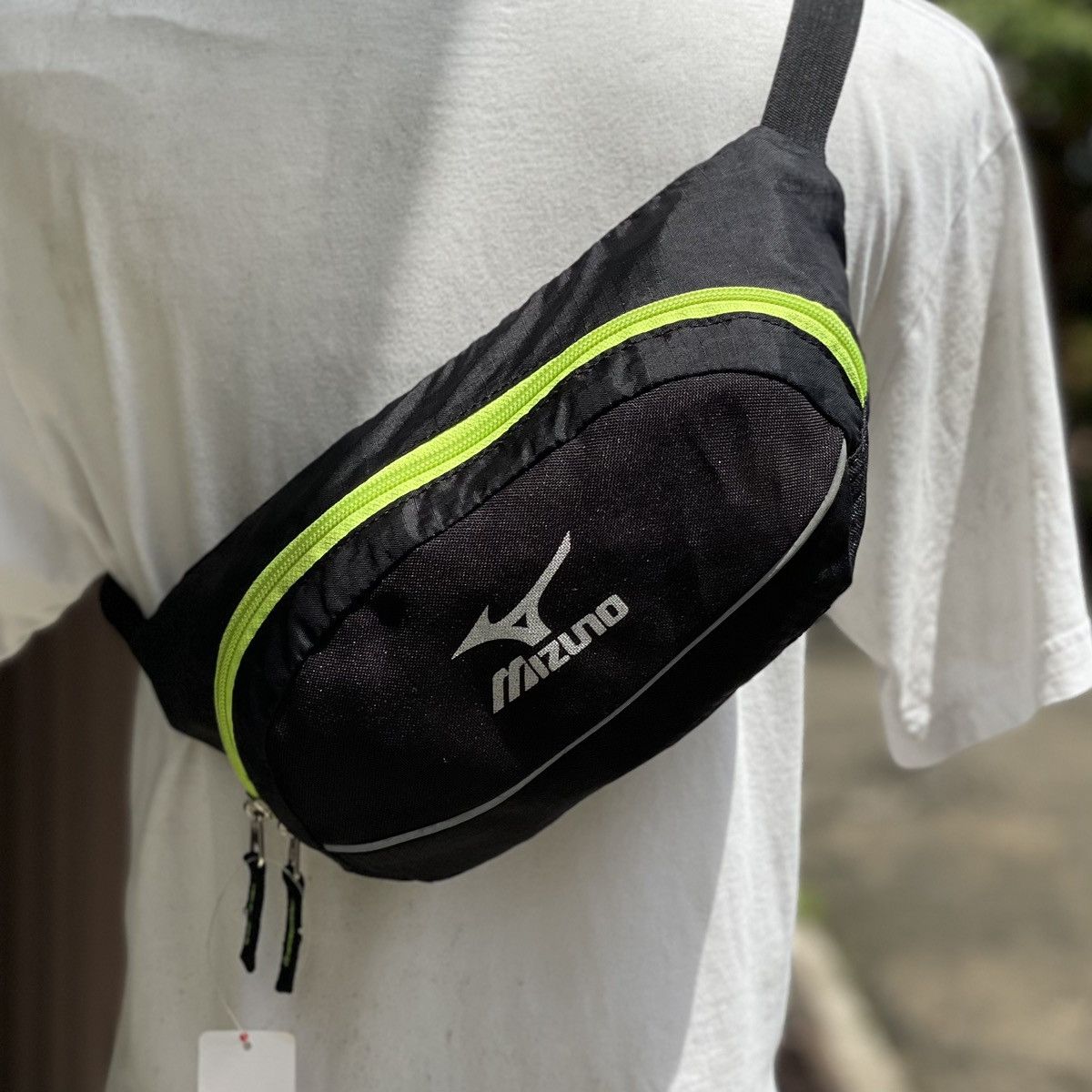 Mizuno Mizuno Black Green Waist Bag Size ONE SIZE - 2 Thumbnail