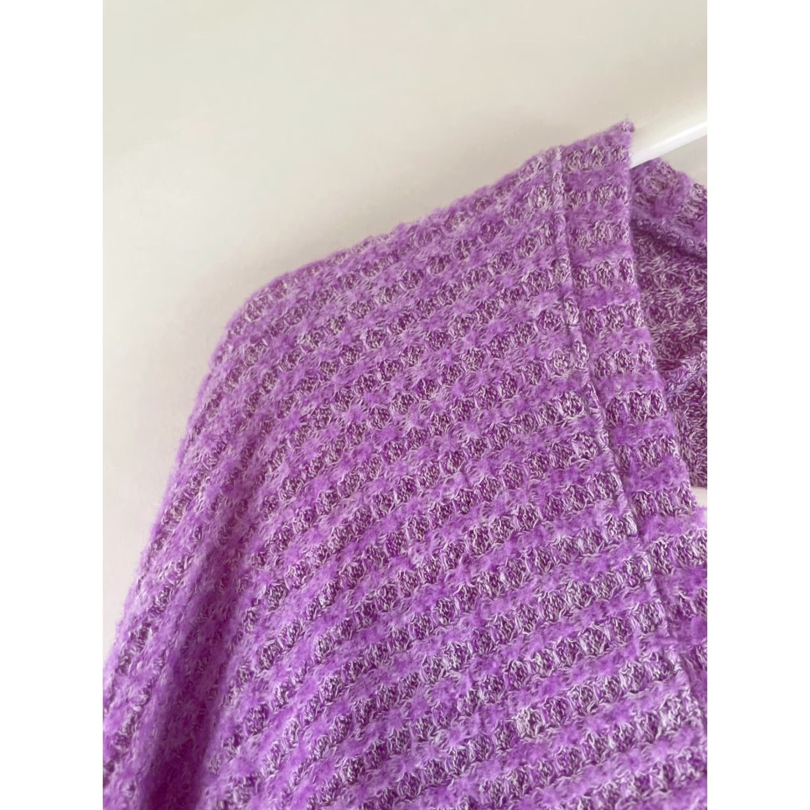 American Eagle Outfitters Vibrant Purple American Eagle Outfitters Sweater Woman Medium Waffle-Knit V-Neck Pullover Size M / US 6-8 / IT 42-44 - 4 Thumbnail