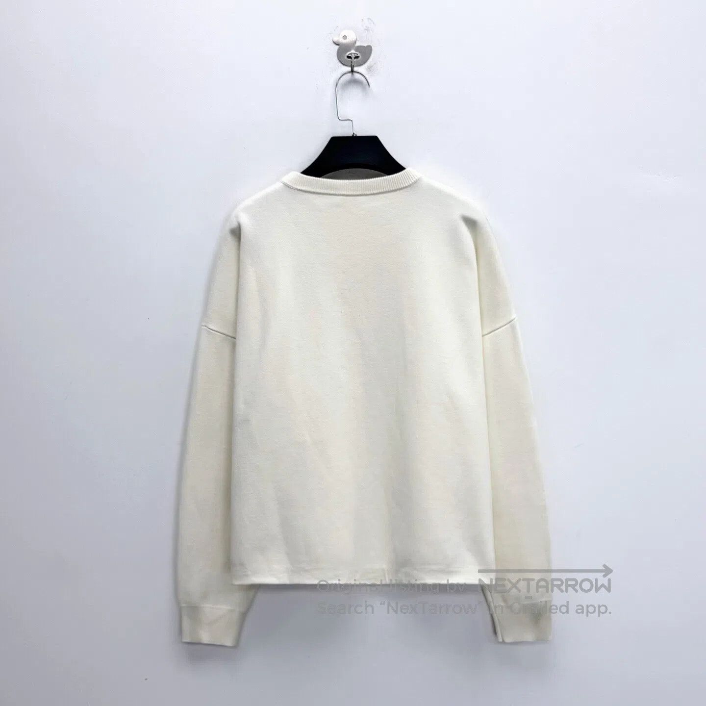 Loewe Loewe SS23 Off-White Intarsia Logo Knit Sweatshirt| Size M / US 6-8 / IT 42-44 - 2 Thumbnail