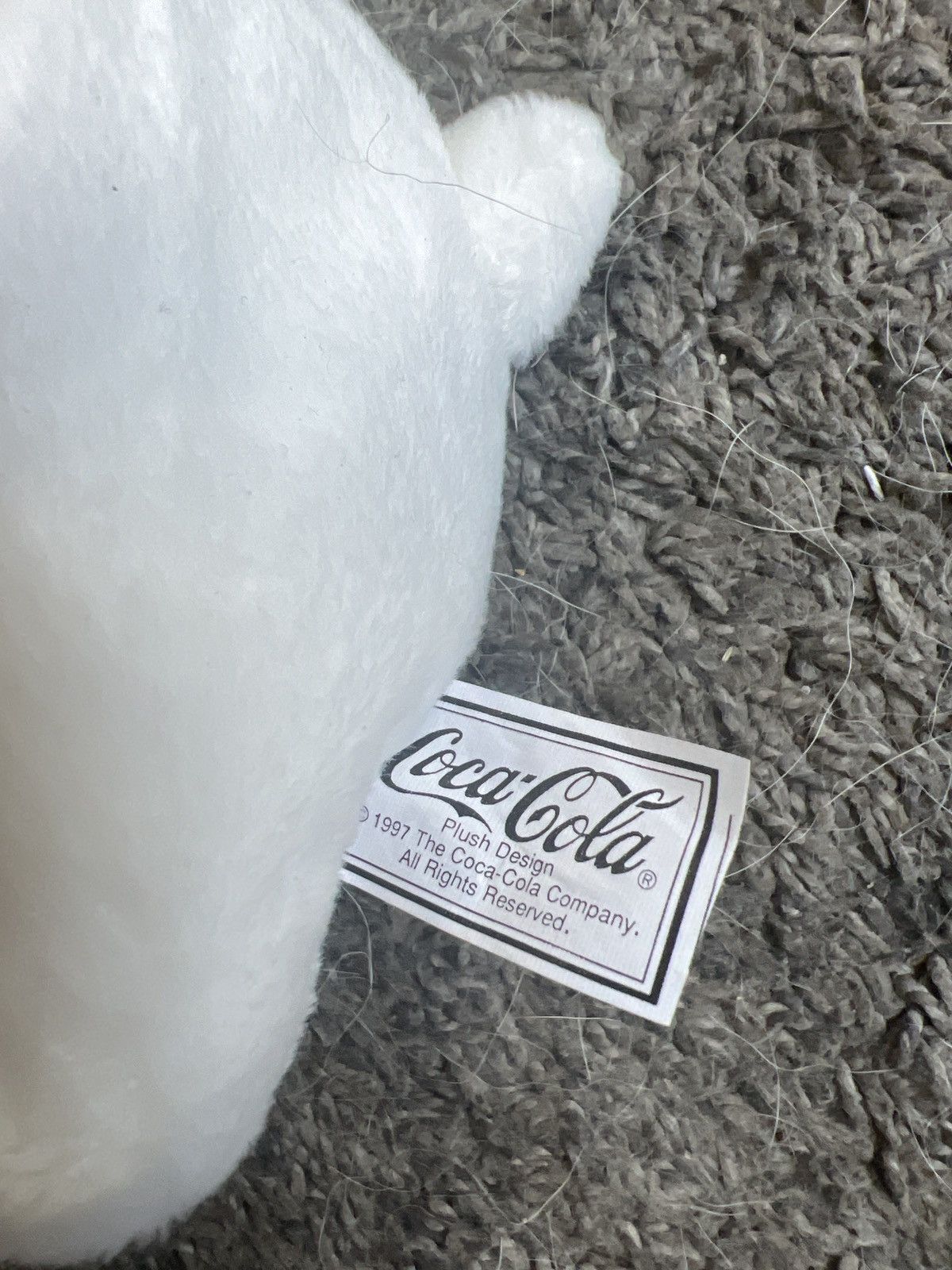 Coca Cola 1997 Coca-Cola Polar Bear In Plaid Bow Bean Bag Plush Size ONE SIZE - 6 Thumbnail