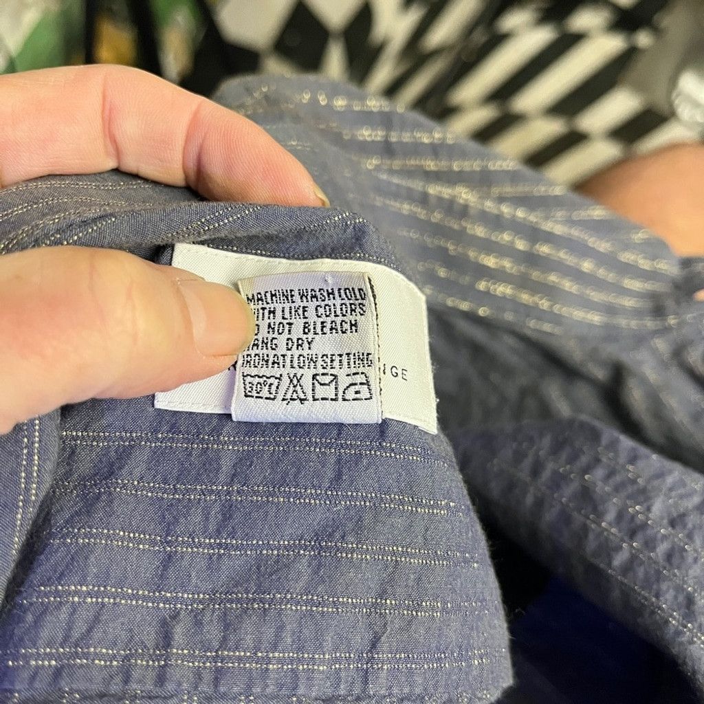 Armani Exchange Armani Exchange Metallic Gold Stripe Button Up Shimmering Size US L / EU 52-54 / 3 - 5 Thumbnail