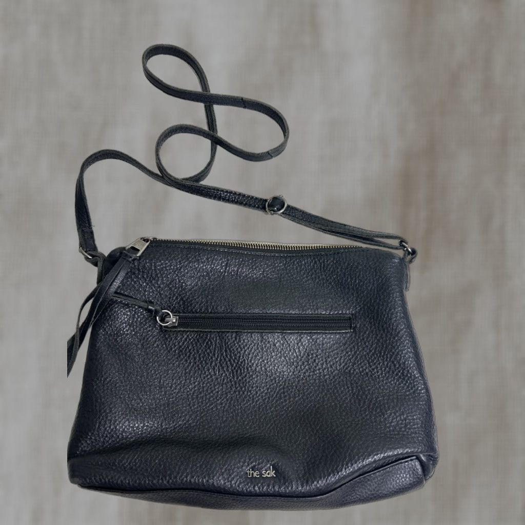 The Sak VINTAGE The Sak Black Leather Crossbody Purse Pebbles Woven 11x8x1.5 Size ONE SIZE - 1 Thumbnail