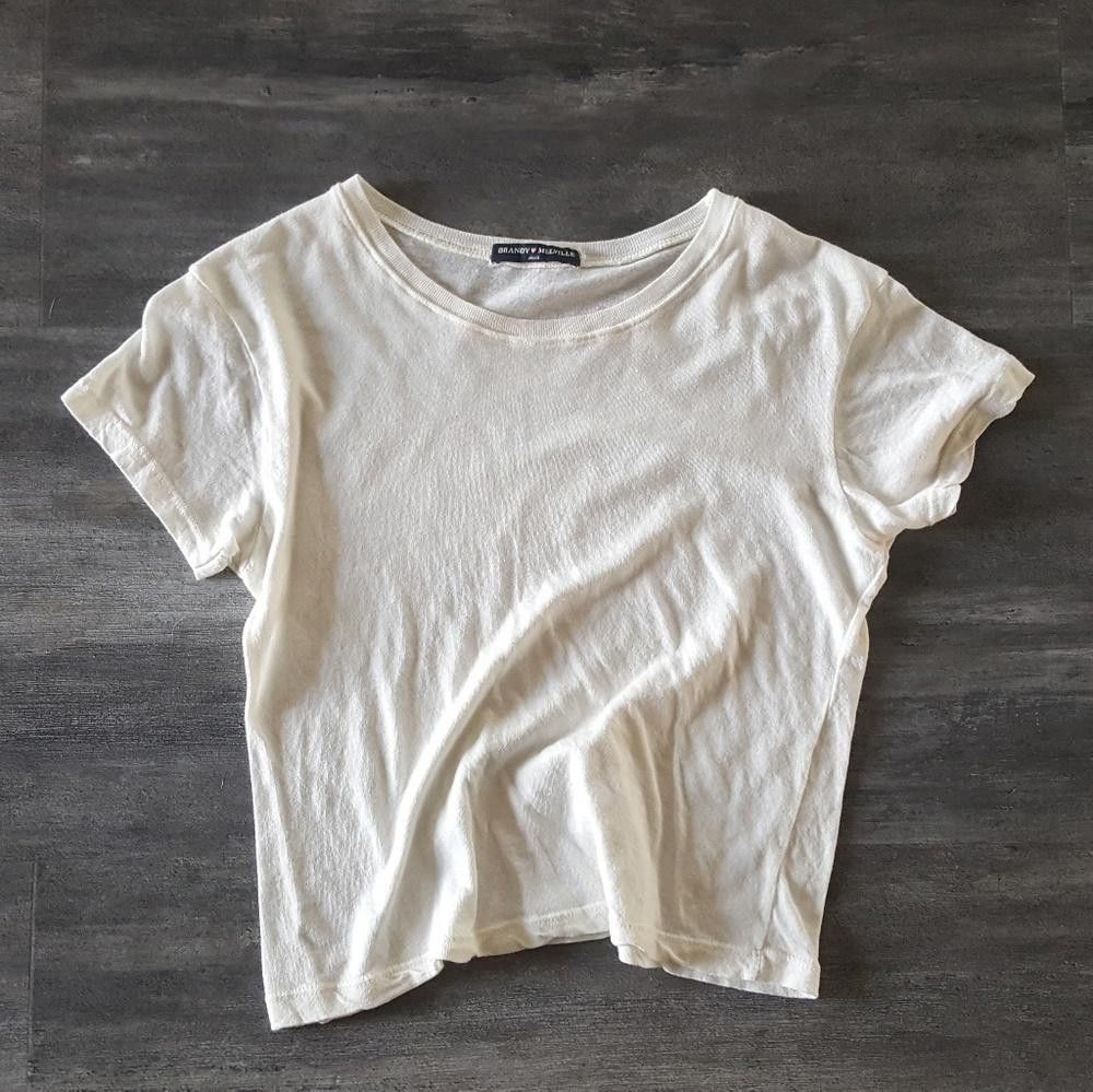 Designer White Classic Melville Cropped Short Sleeve Size ONE SIZE - 2 Thumbnail