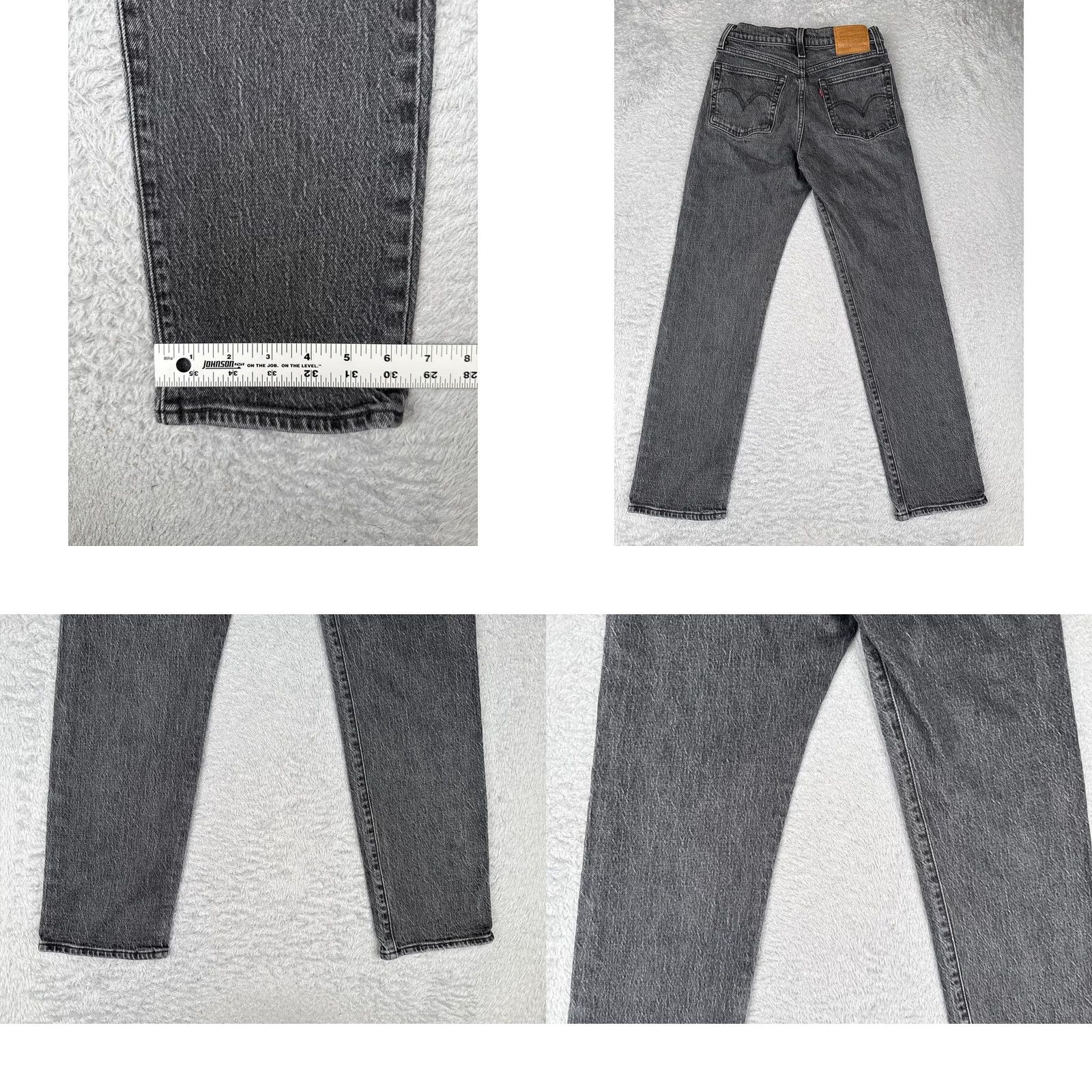 Levi's VINTAGE Levi's Wedgie Straight Jeans Womens 25x28 Black Button Fly High Rise Ankle Denim Size 42" / US 20 - 10 Thumbnail