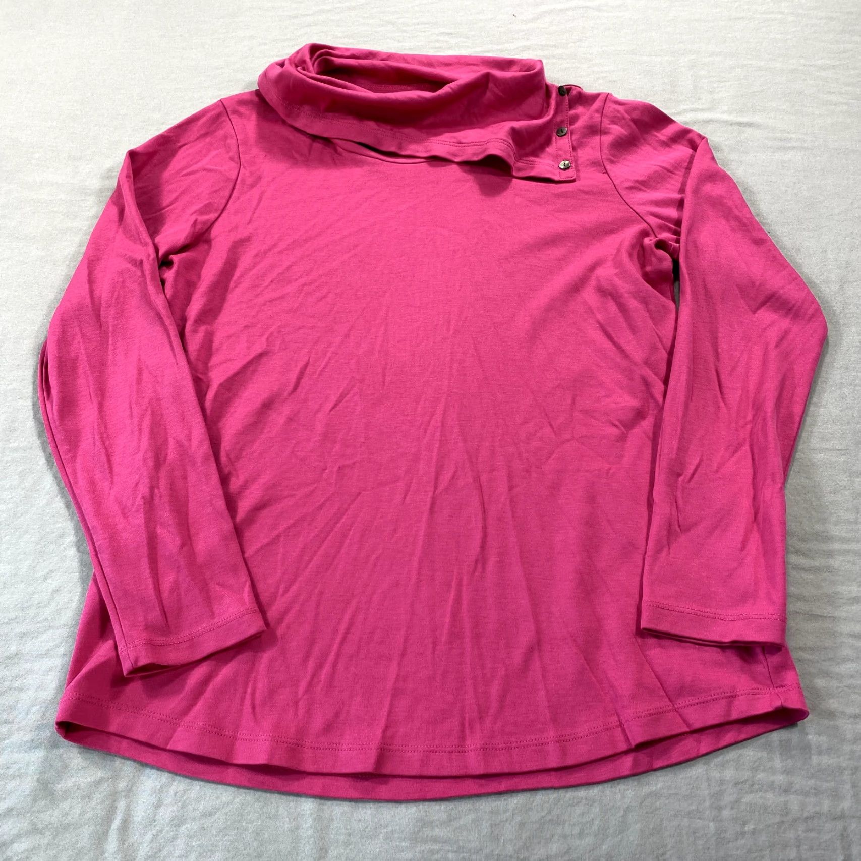 Vintage LL Bean Shirt Womens Medium Pink Shawl Neck Collar Pullover Top Cotton Ladies Size M / US 6-8 / IT 42-44 - 2 Thumbnail