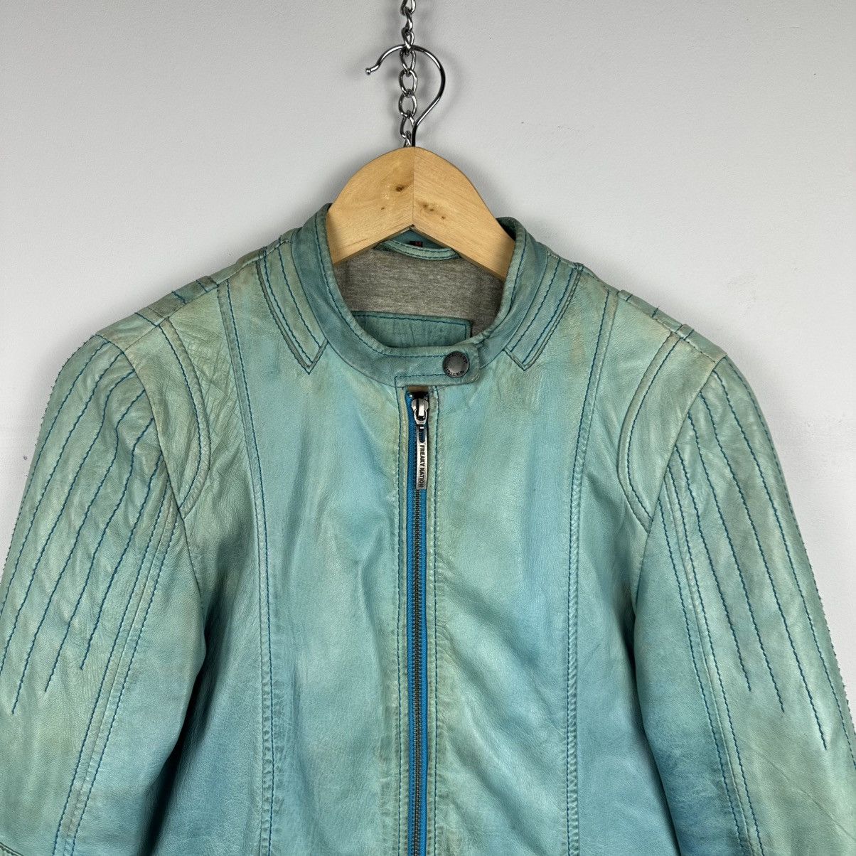 Vintage Vintage Rare Freaky Nation Crazy Faded Leather Jacket Size M / US 6-8 / IT 42-44 - 2 Thumbnail
