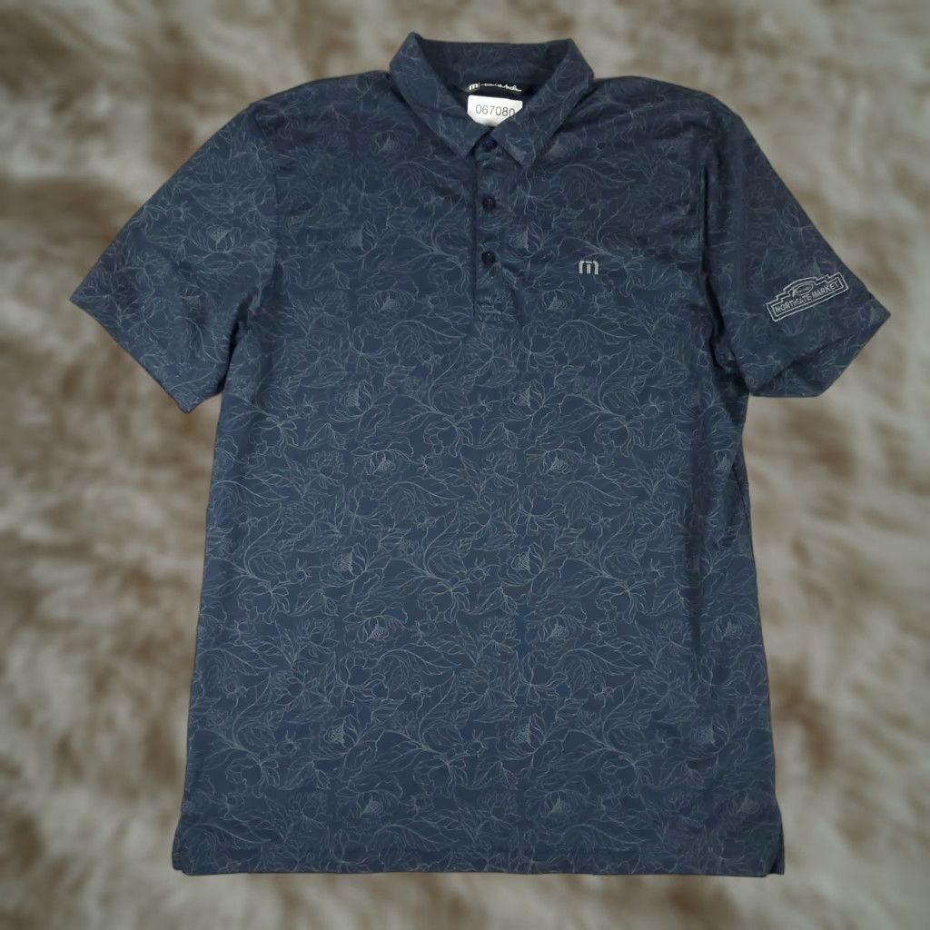 TravisMathew Travis Mathew Polo Shirt Mens Size Medium Blue Floral Golf Short Sleeve Size US M / EU 48-50 / 2 - 1 Thumbnail