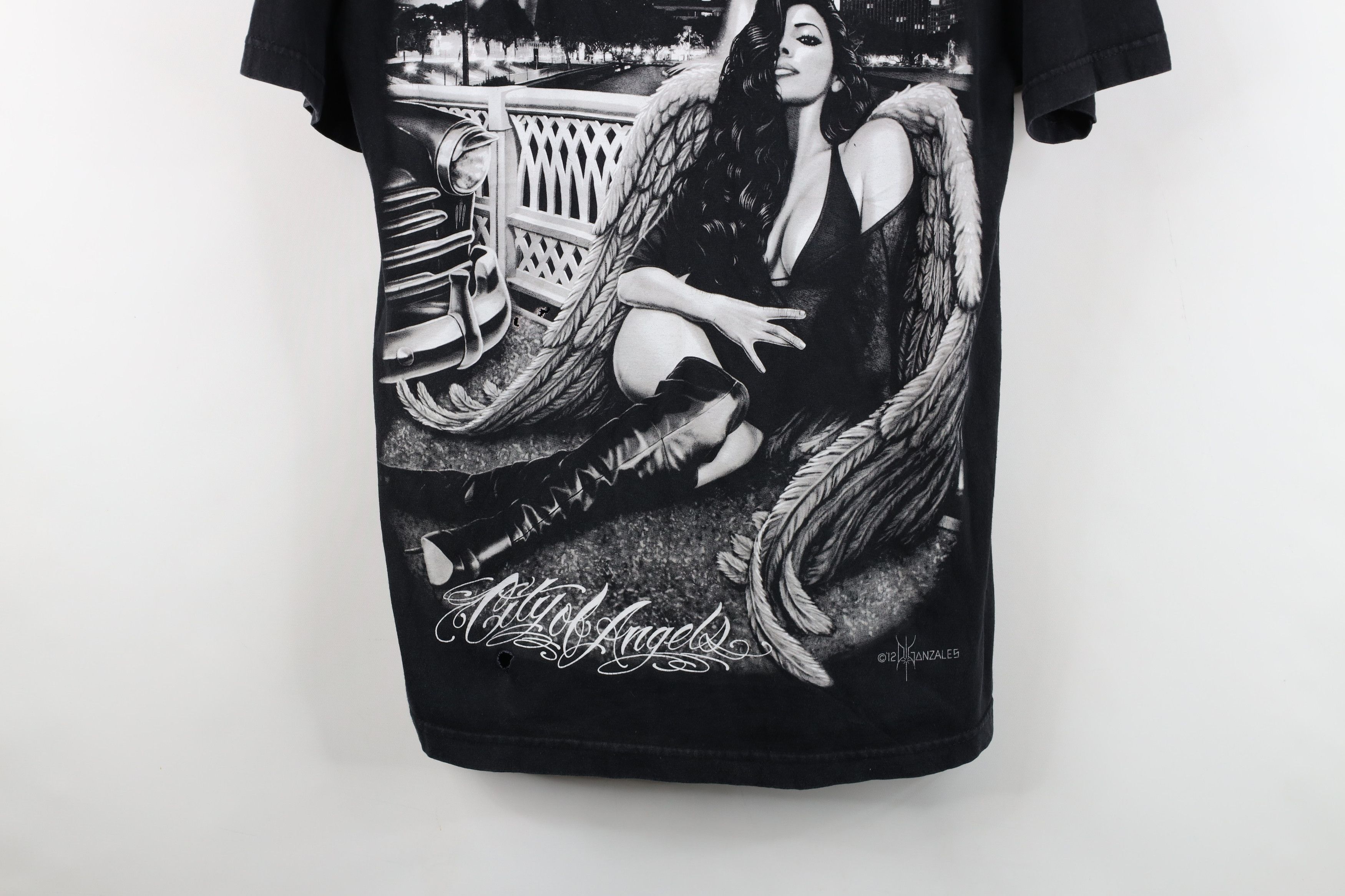 Vintage Vintage Y2K Streetwear City of Angels Pinup Girl T-Shirt Size US L / EU 52-54 / 3 - 3 Thumbnail