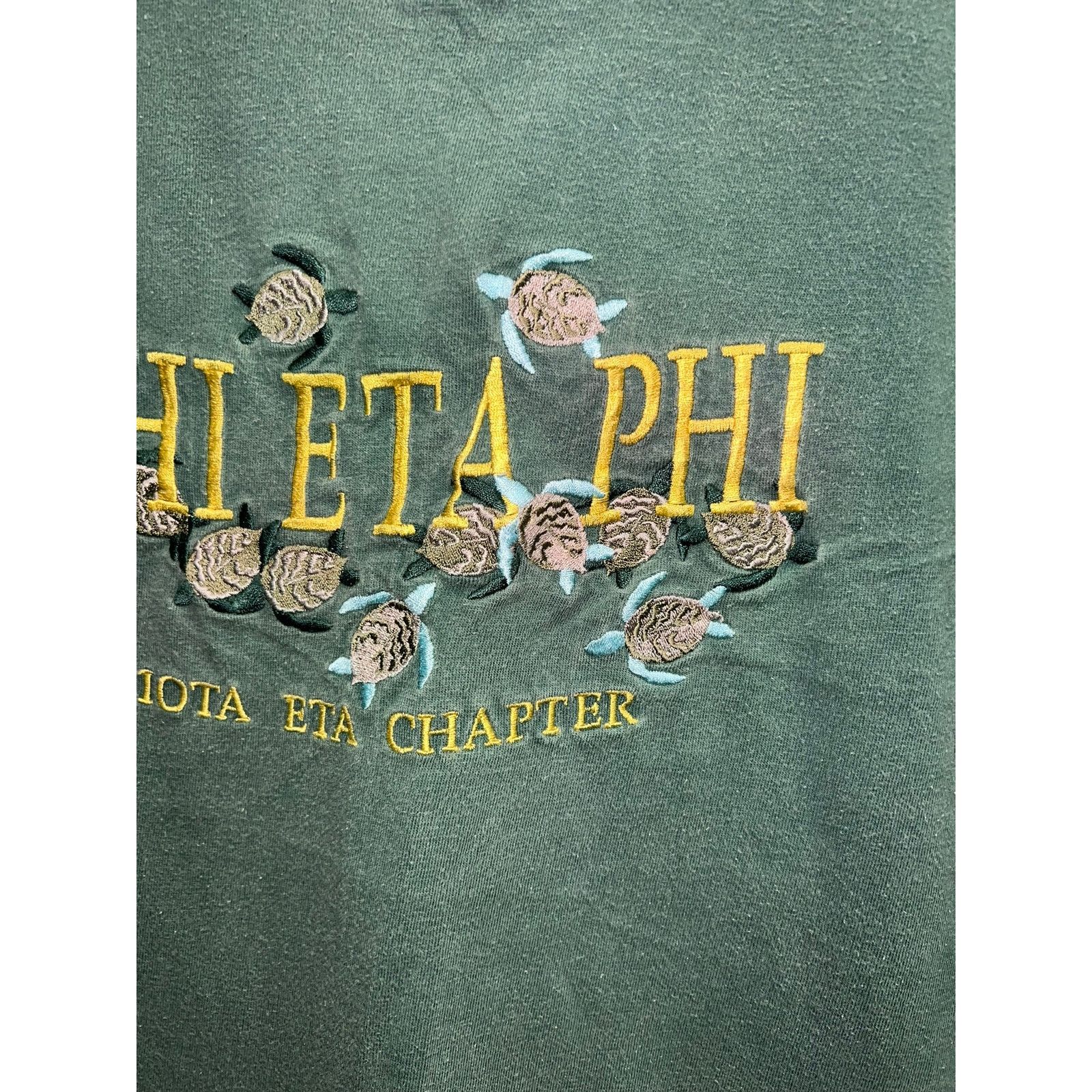 Vintage Vintatge Chi Eta Phi Shirt Iota Eta Turtle Green Tee VTG XL Size US XL / EU 56 / 4 - 4 Thumbnail