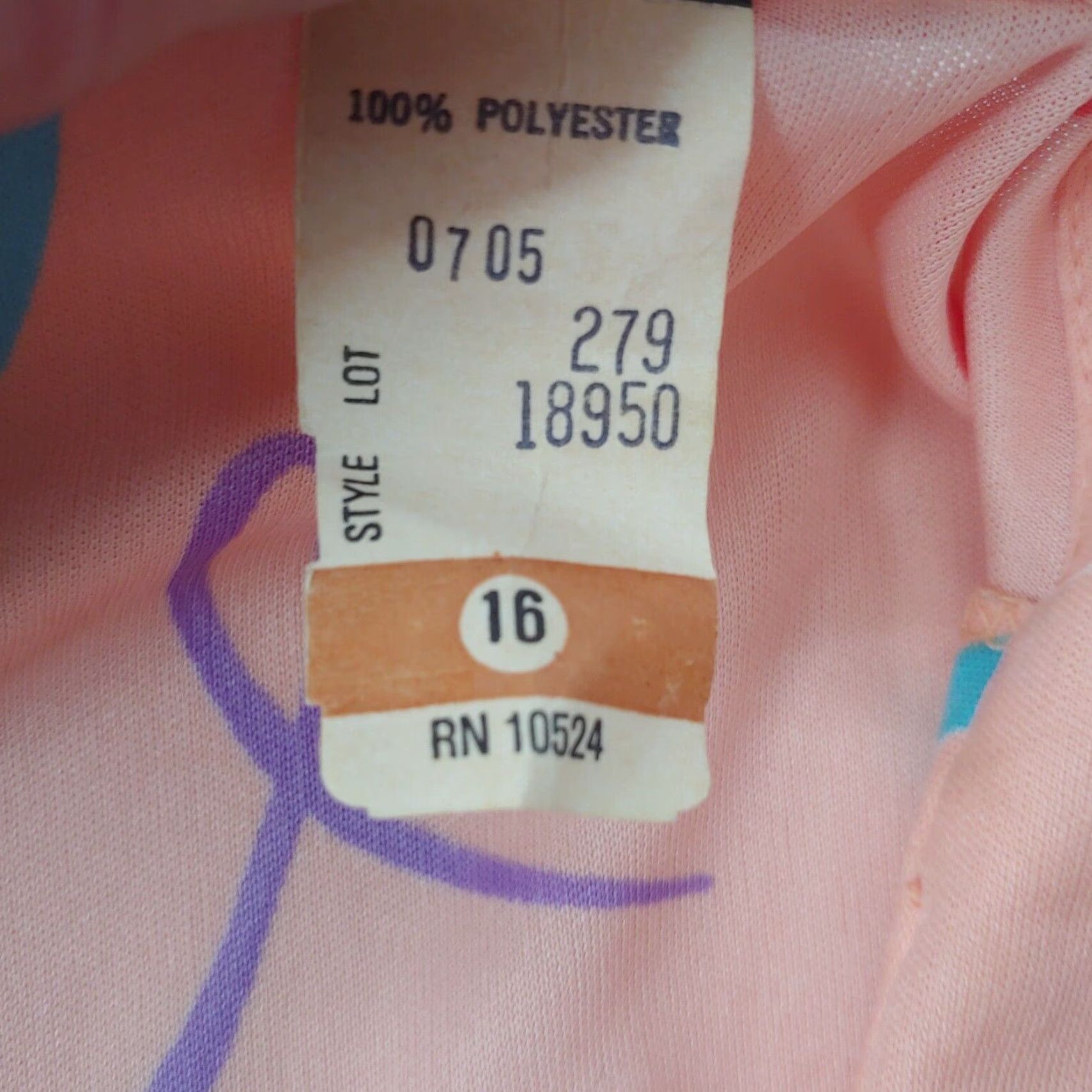 Vintage VINTAGE Blouse Shirt Womens 16 Peach Geometric Disco 1970s 1980s Blouse Size XXL / US 16-18 / IT 52-54 - 4 Thumbnail