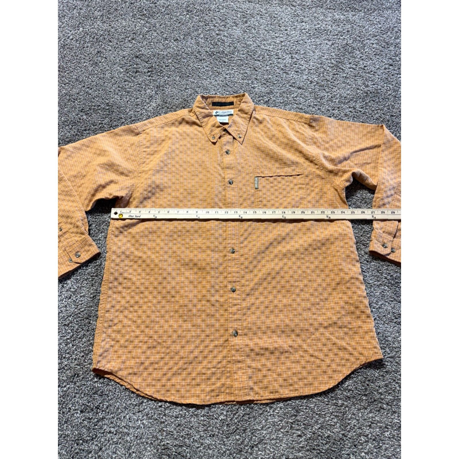 Vintage Columbia Mens Button-Down Shirt XL Orange Modal Poly Blend Long Sleeve Regular Fit Size US XL / EU 56 / 4 - 6 Thumbnail
