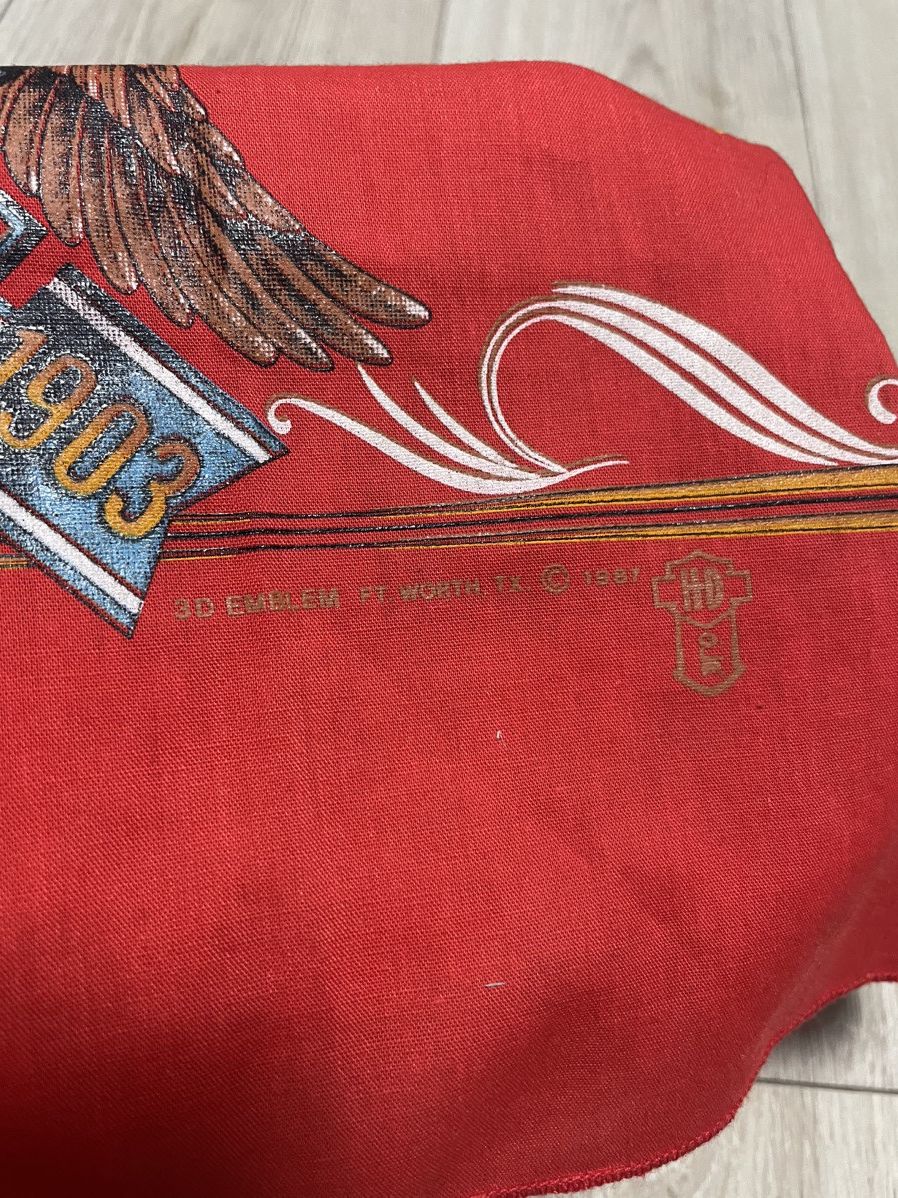 Harley Davidson × Vintage Vintage 3D Emblem Harley Davidson Motorcycle Bandana Size ONE SIZE - 8 Thumbnail
