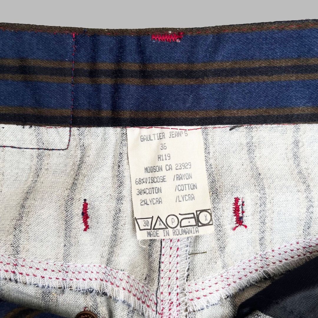Jean Paul Gaultier × Vintage Jean-Paul Gaultier Jean’s 1990s Vintage Modson Striped Pants Size 26" / US 2 / IT 38 - 6 Thumbnail