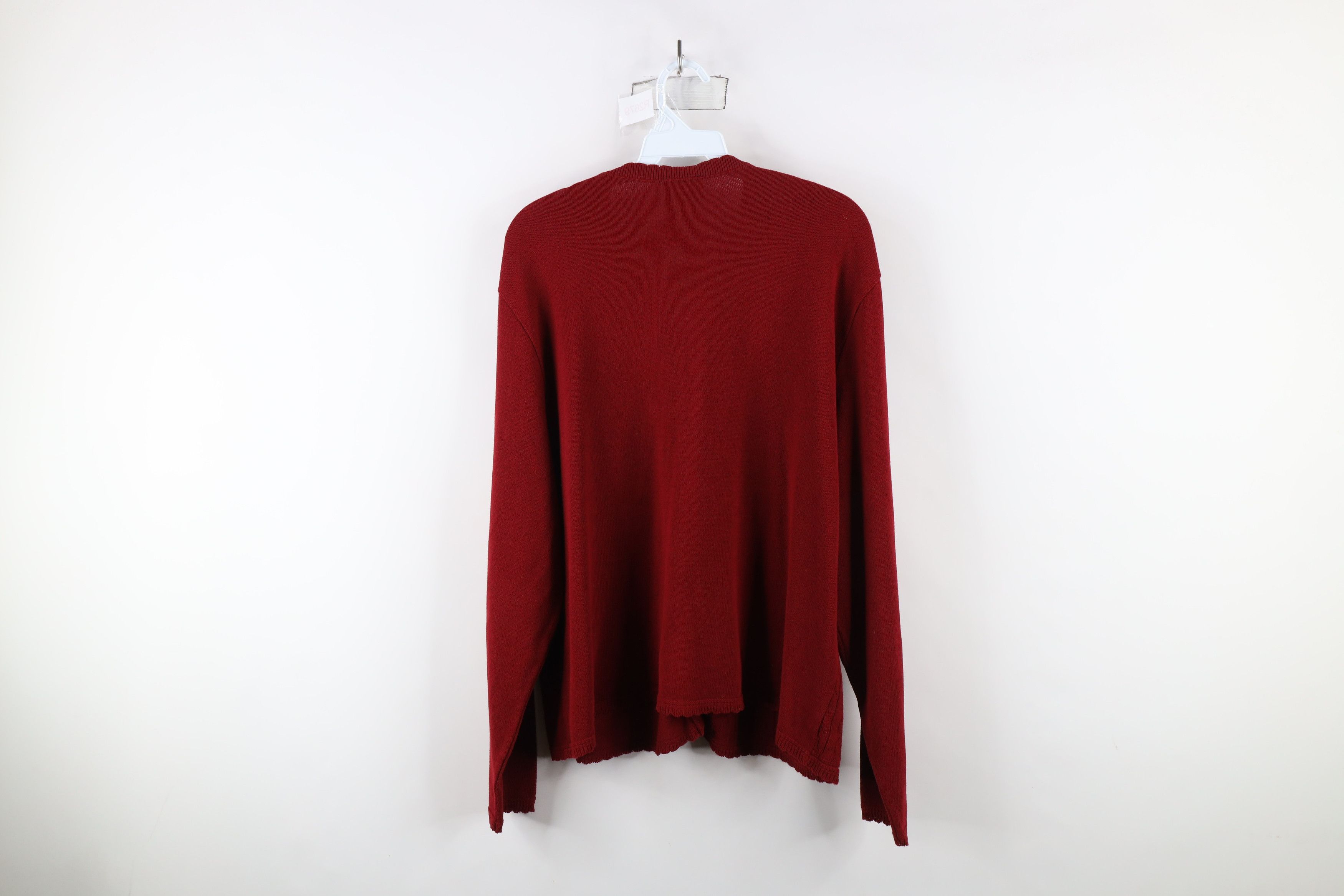 Vintage Vintage 90s Streetwear Flower Cardigan Sweater Red USA Size XL / US 12-14 / IT 48-50 - 9 Thumbnail