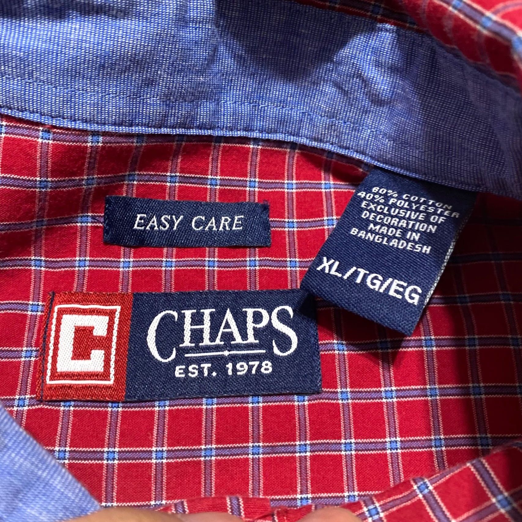 Chaps Ralph Lauren Chaps Mens XL Shirt Red Plaid Check Long Sleeve Button-Down Shirt Mens XL Red Plaid Check Button-Down Size US M / EU 48-50 / 2 - 3 Thumbnail