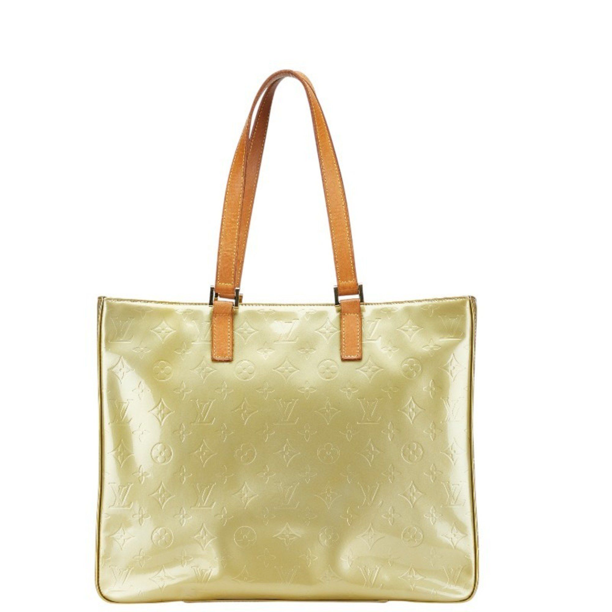 Louis Vuitton Monogram Vernis Columbus Tote Bag M91028 Green Patent Leather Women's Louis Vuitton