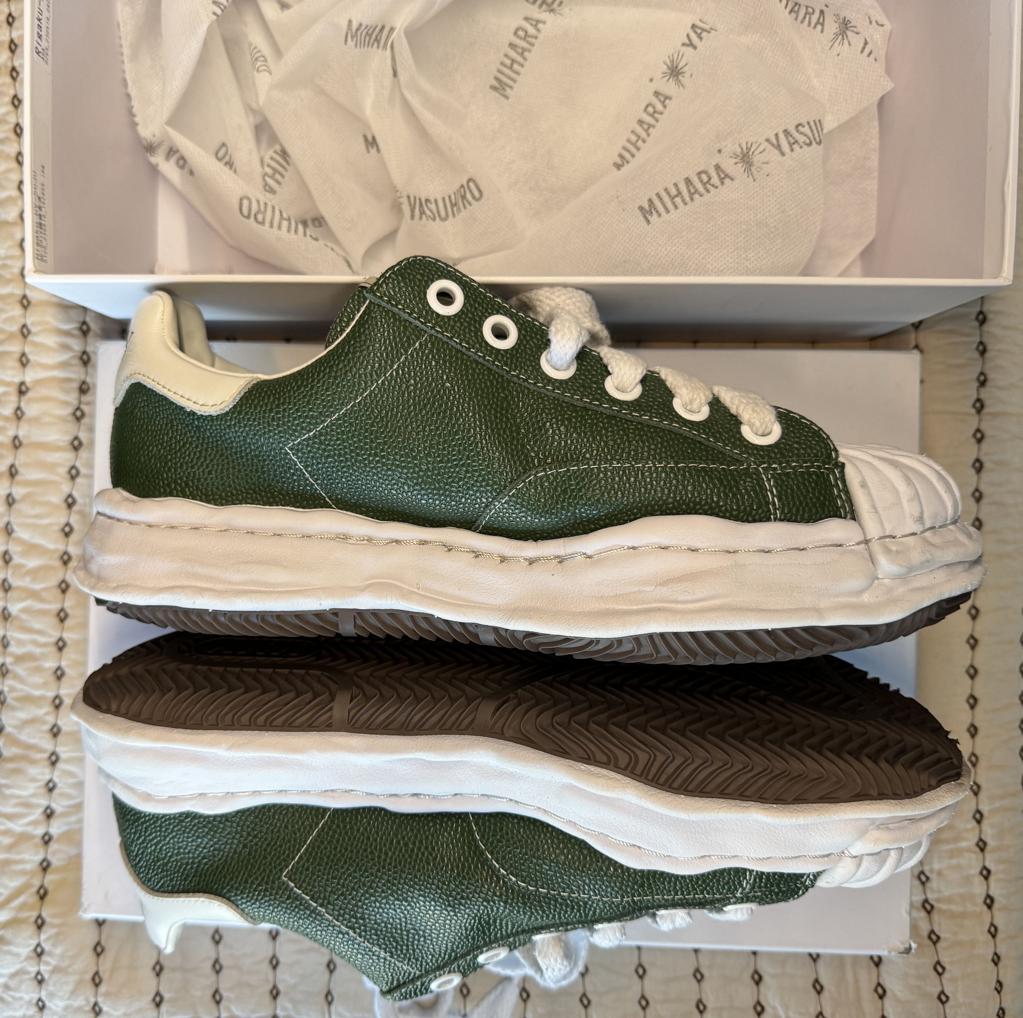 Maison MIHARA YASUHIRO MAISON MIHARA YASUHIRO MMY BLAKEY PEBBLE LEATHER GREEN SZ 43 Size US 10 / EU 43 - 6 Thumbnail